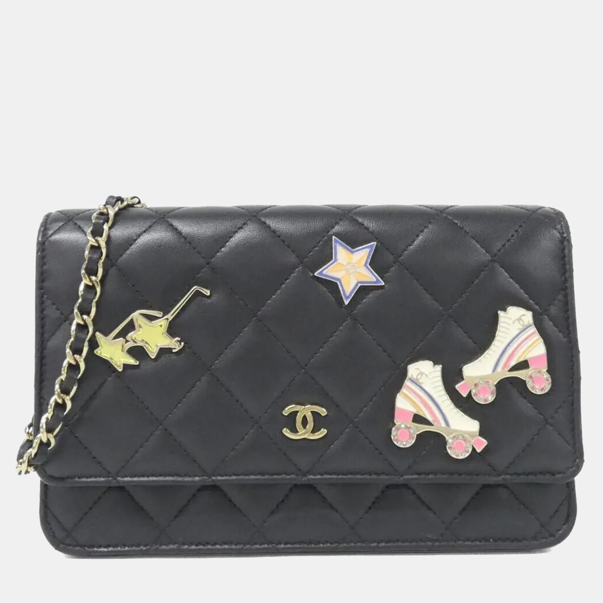 

Chanel Black Leather Chain Wallet