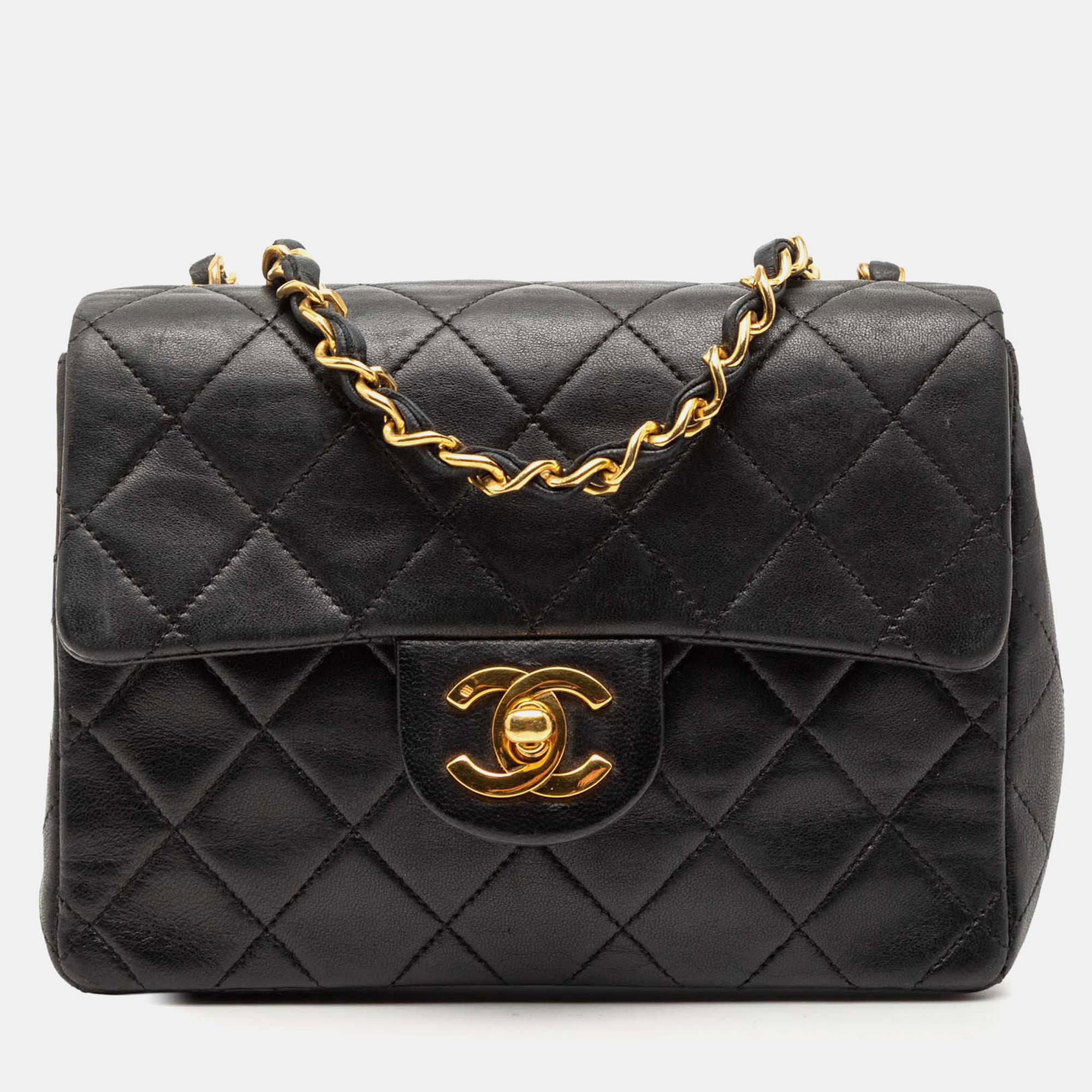 

Chanel Black Mini Square Classic Lambskin Single Flap