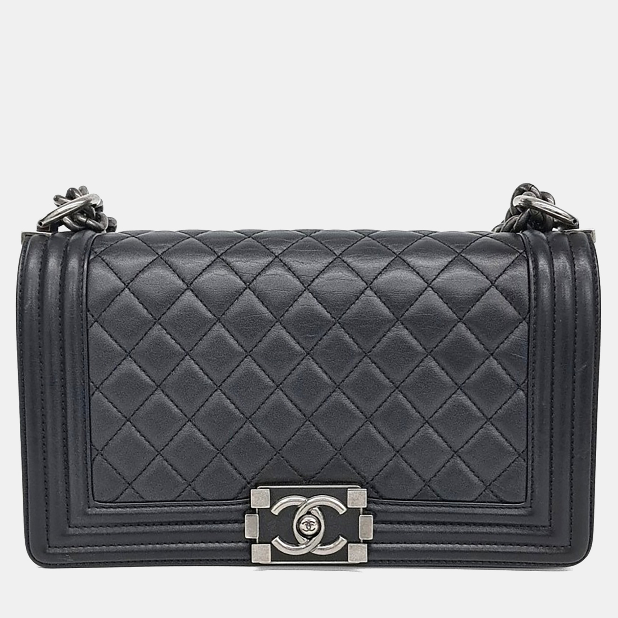 

Chanel Black Leather Boy Bag Medium