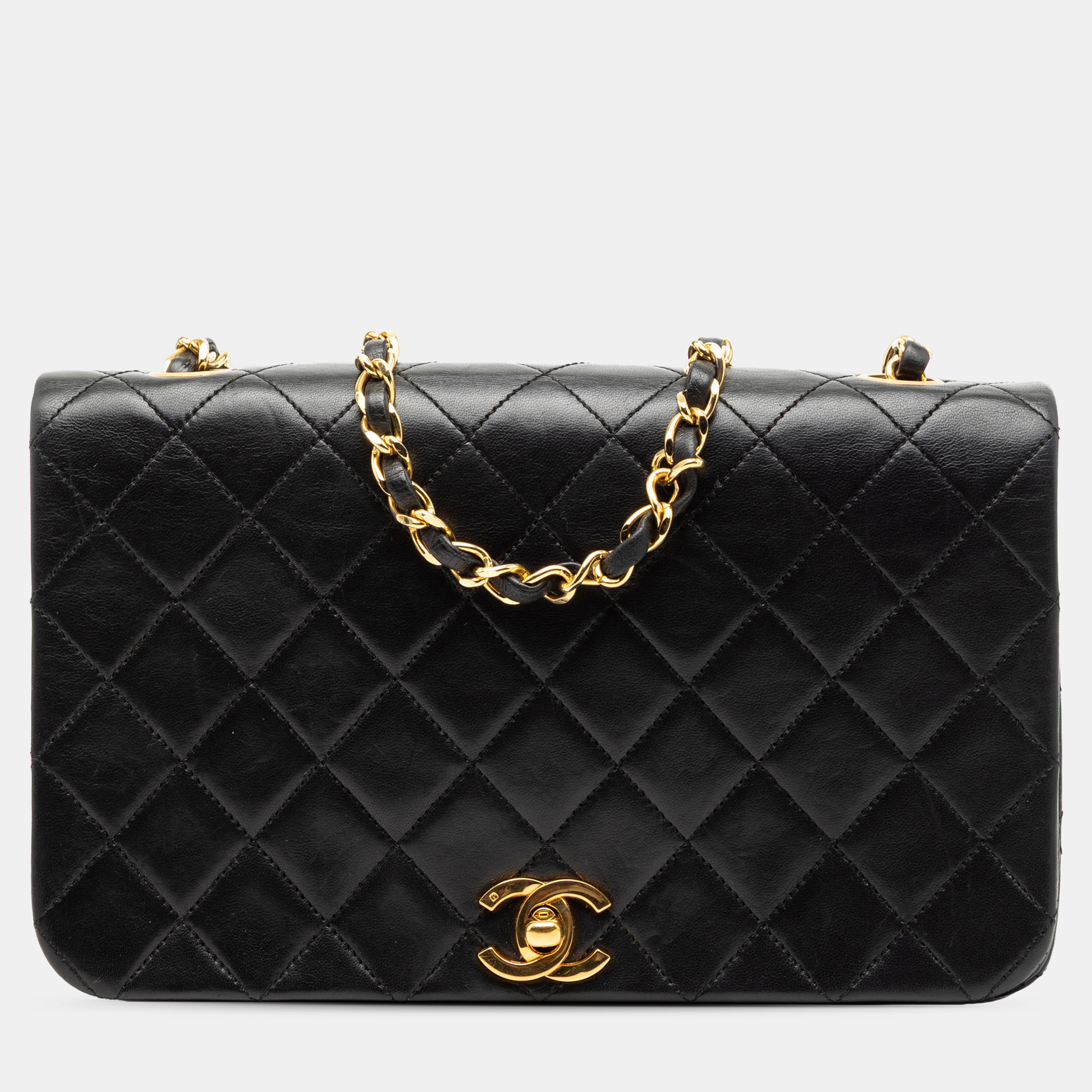 

Chanel Black Medium Quilted Lambskin Full Flap