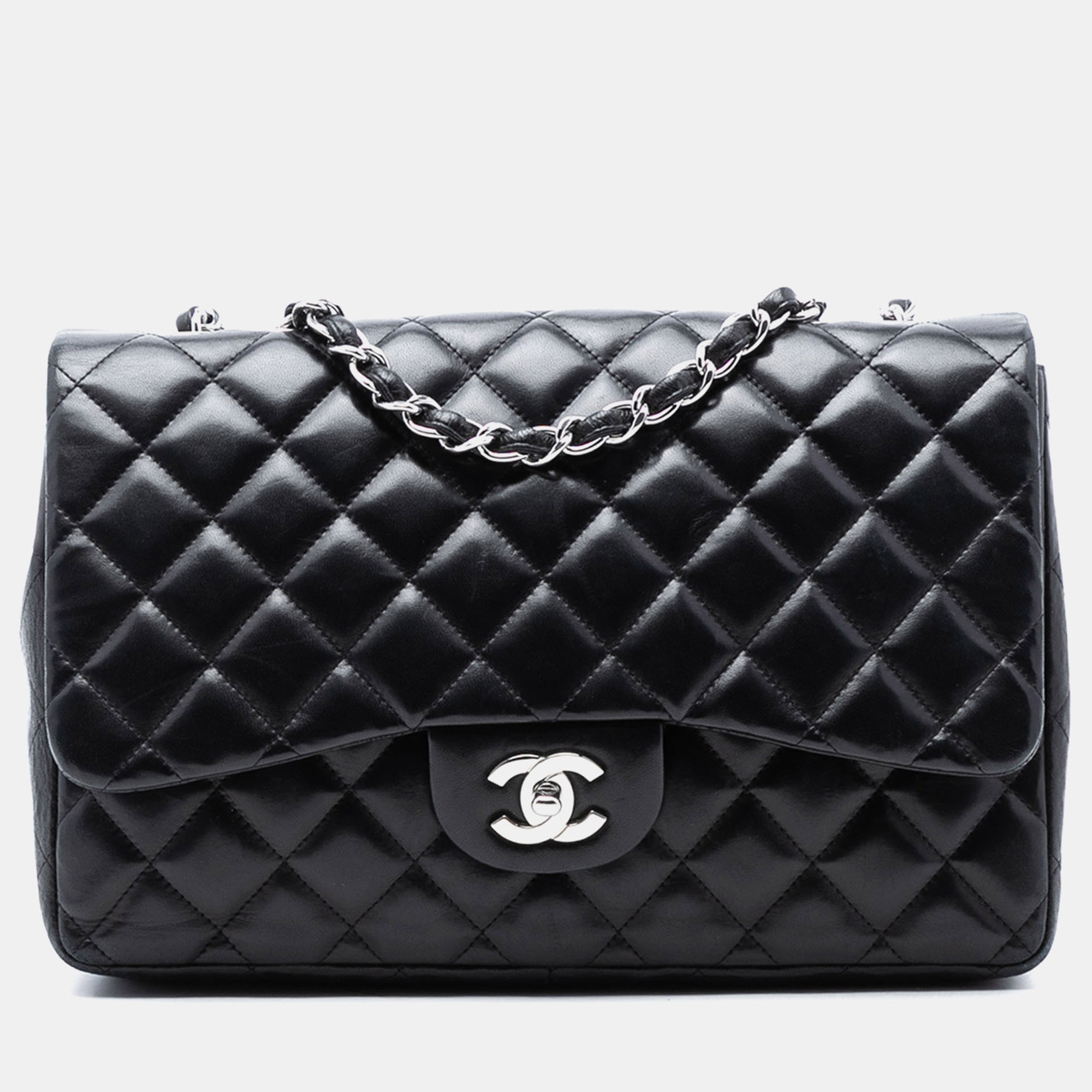 

Chanel Black Jumbo Classic Lambskin Single Flap