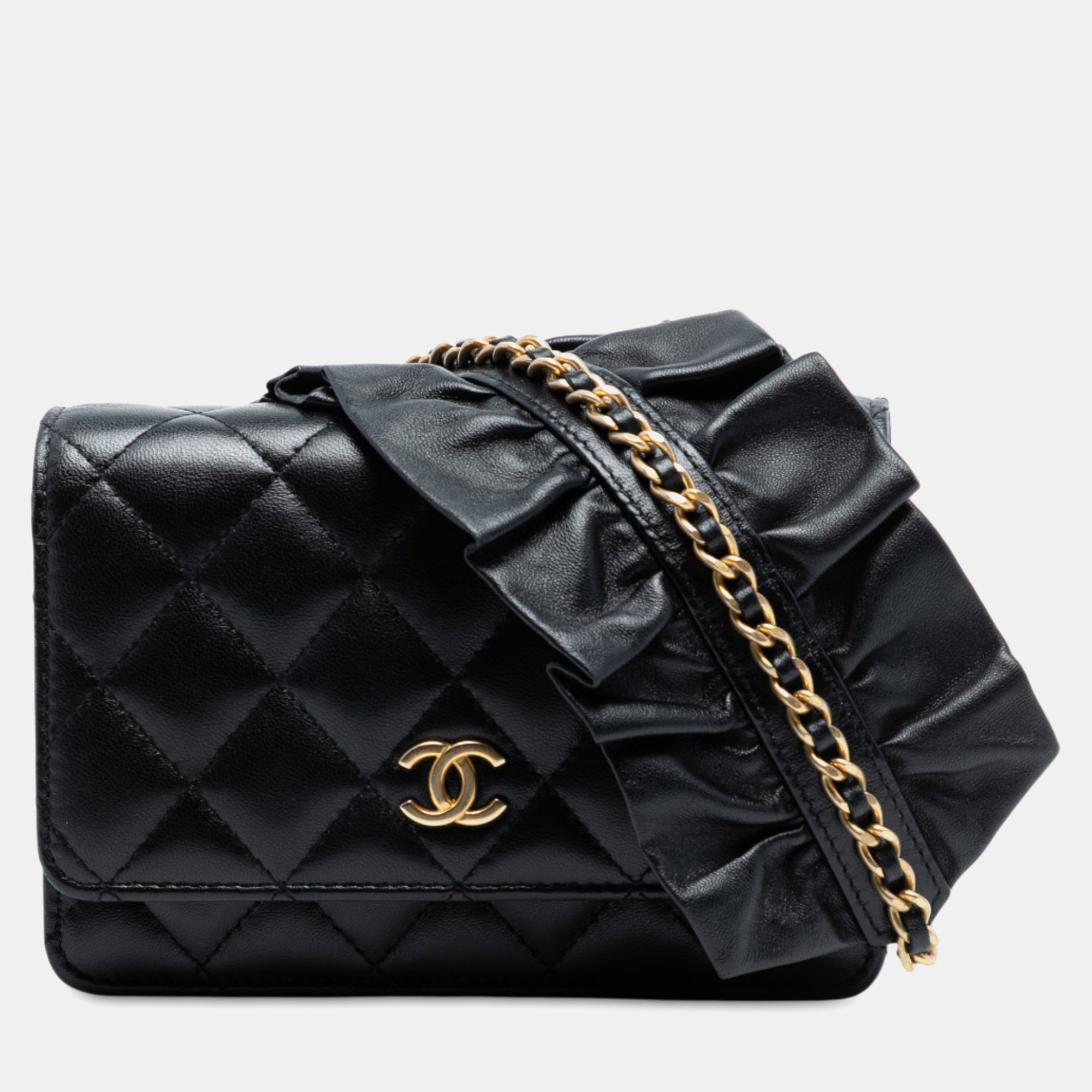 

Chanel Black Lambskin Romance Wallet On Chain