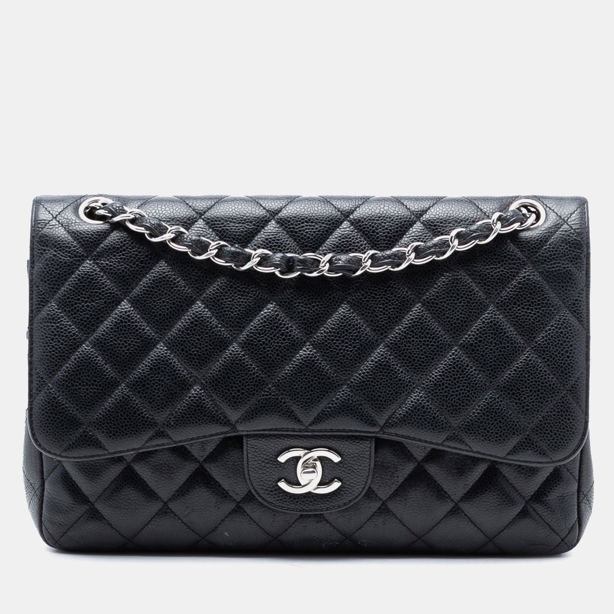 

Chanel Black Jumbo Classic Caviar Double Flap