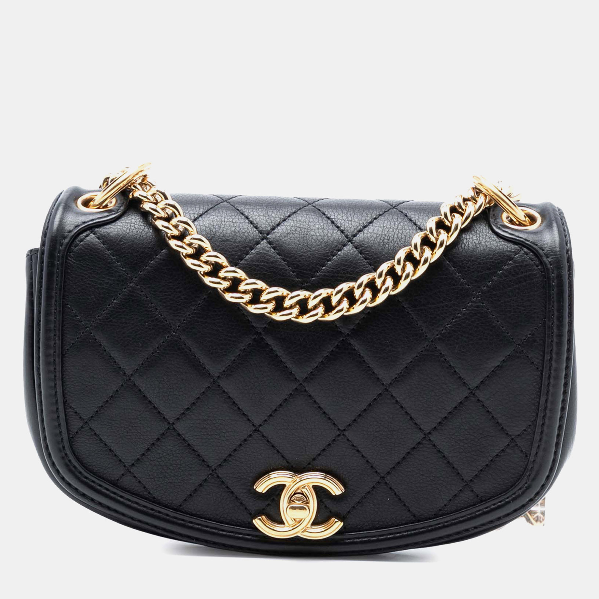 

Chanel Black Small Quilted Calfskin Underline Flap
