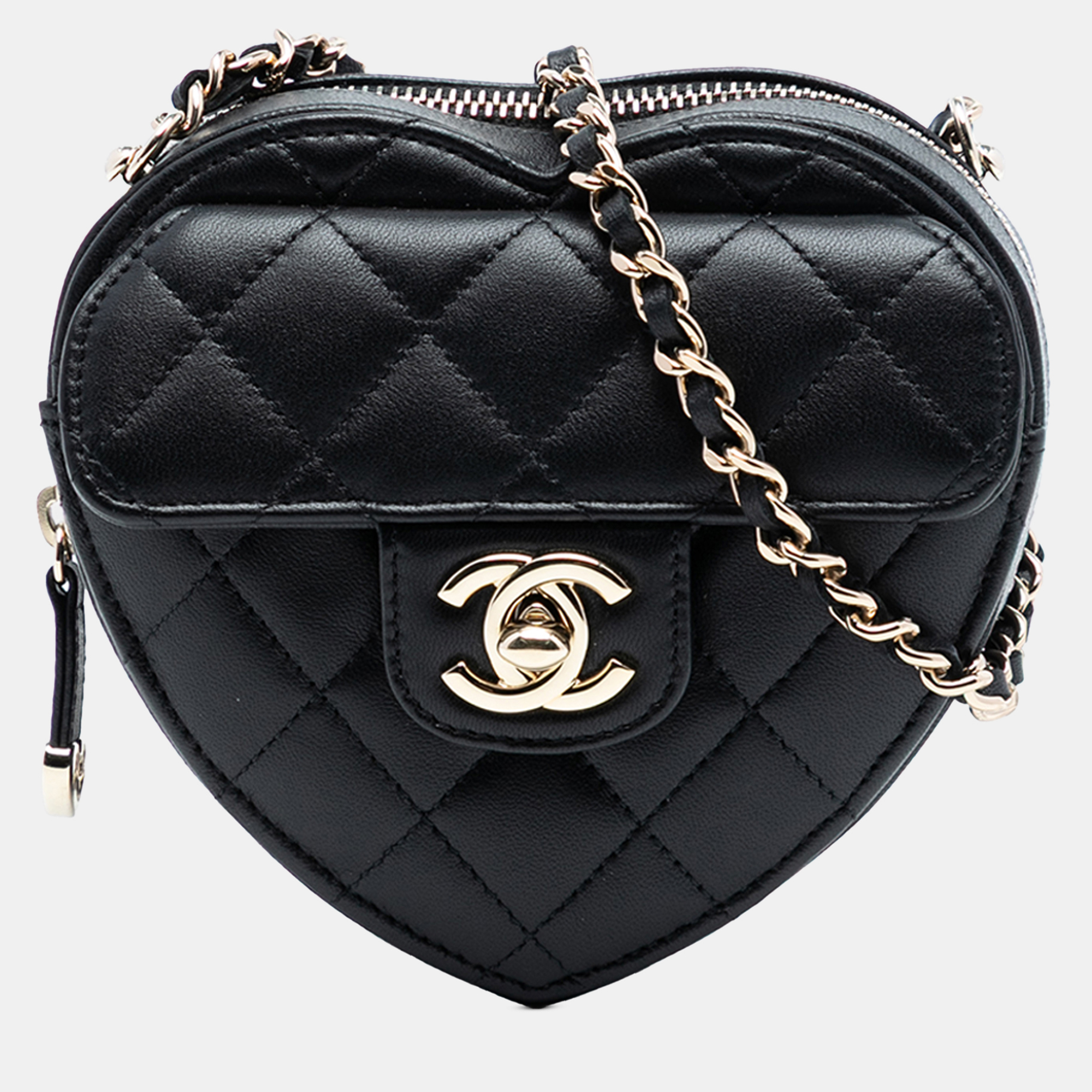 

Chanel Black Mini Lambskin CC in Love Heart Crossbody