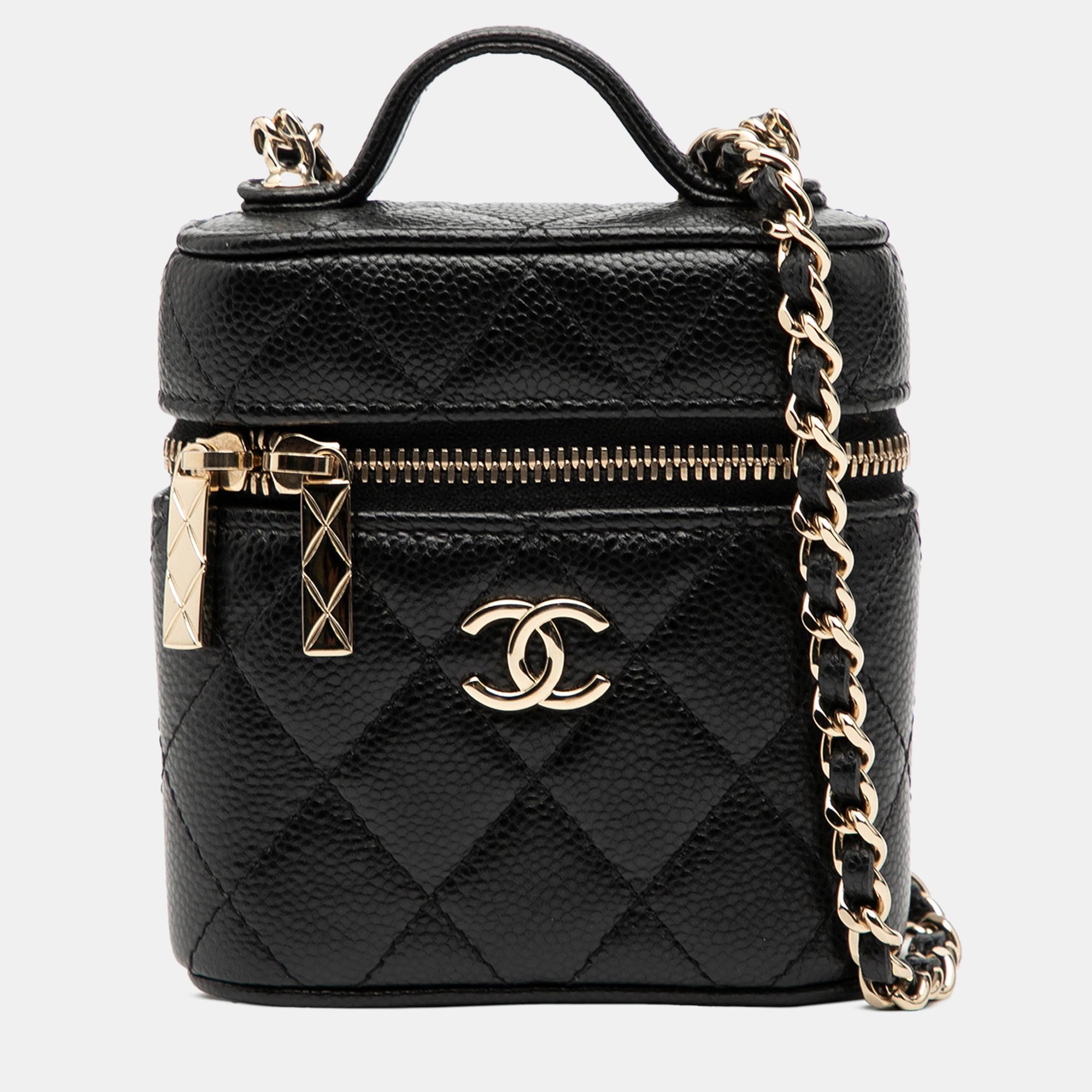 

Chanel Black Mini Caviar Handle with Care Vanity Case