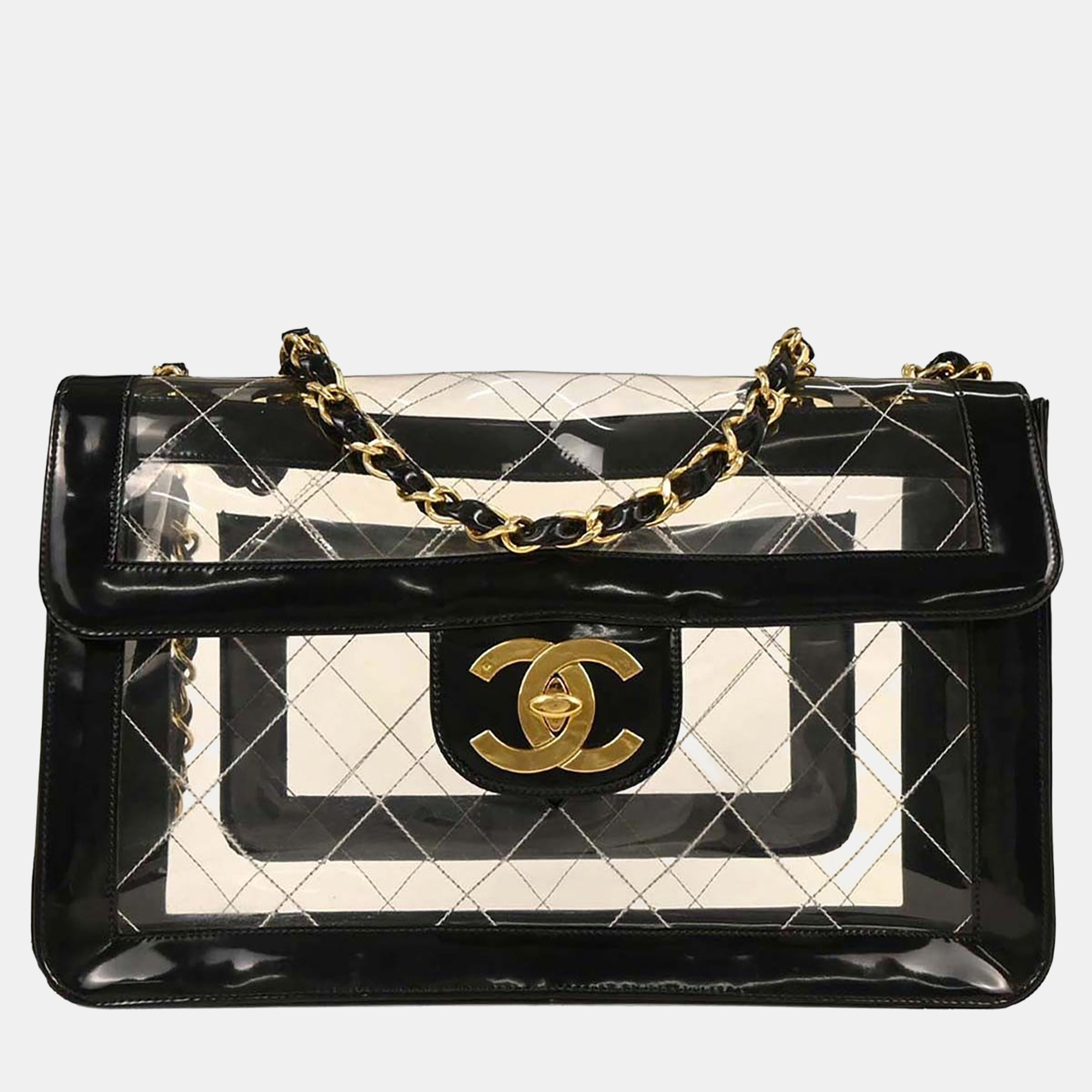 

Chanel Black PVC Maxi Classic Flap Shoulder Bag