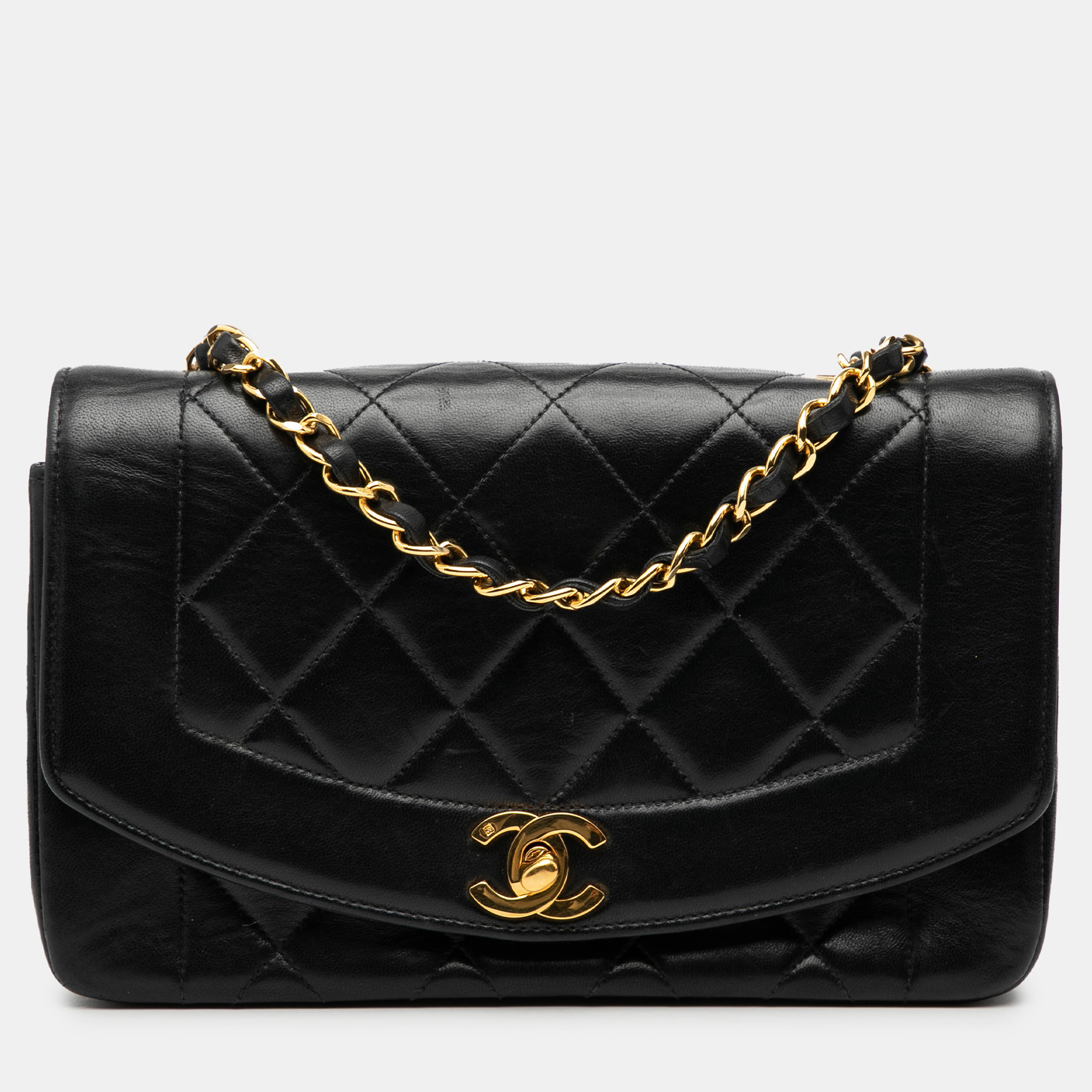 

Chanel Black Small Lambskin Diana Flap