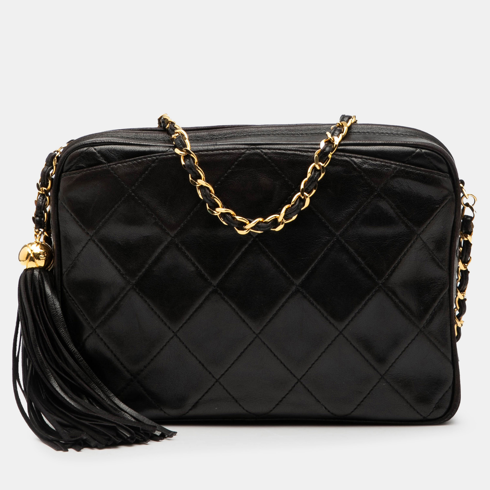 

Chanel Brown CC Quilted Lambskin Tassel Camera Bag