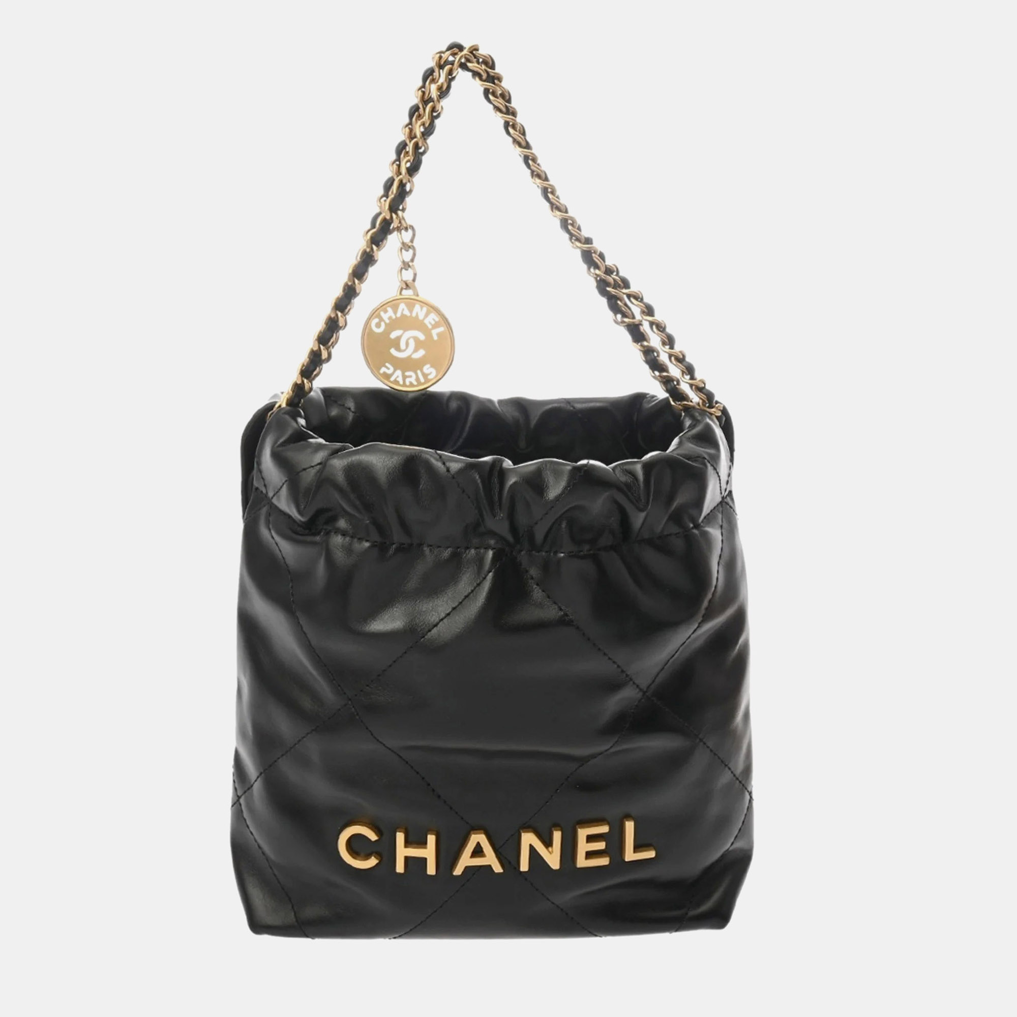 

Chanel 22 Mini Handbag In Black Shiny Calfskin