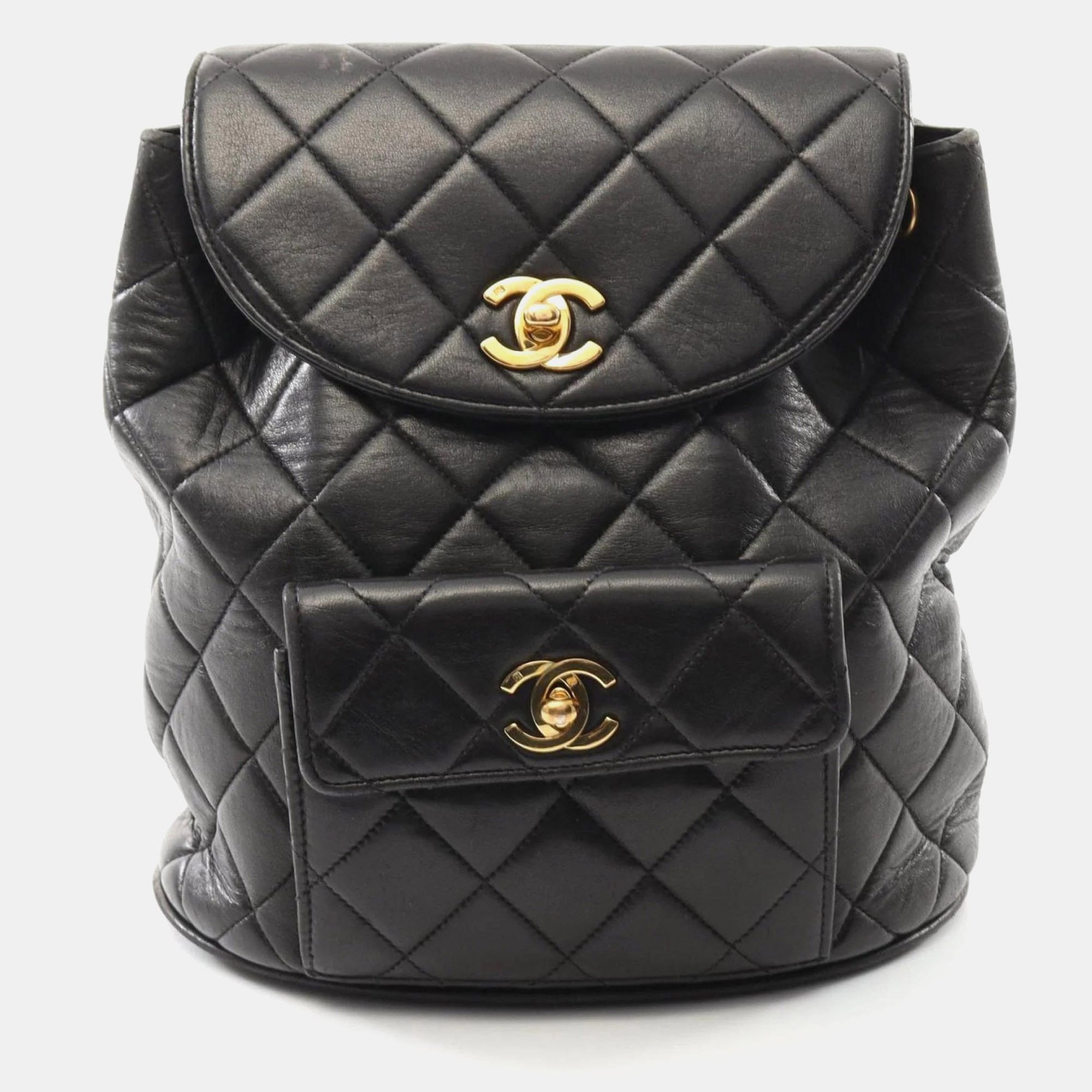

Chanel Matelasse Backpack Lambskin Sheepskin Black