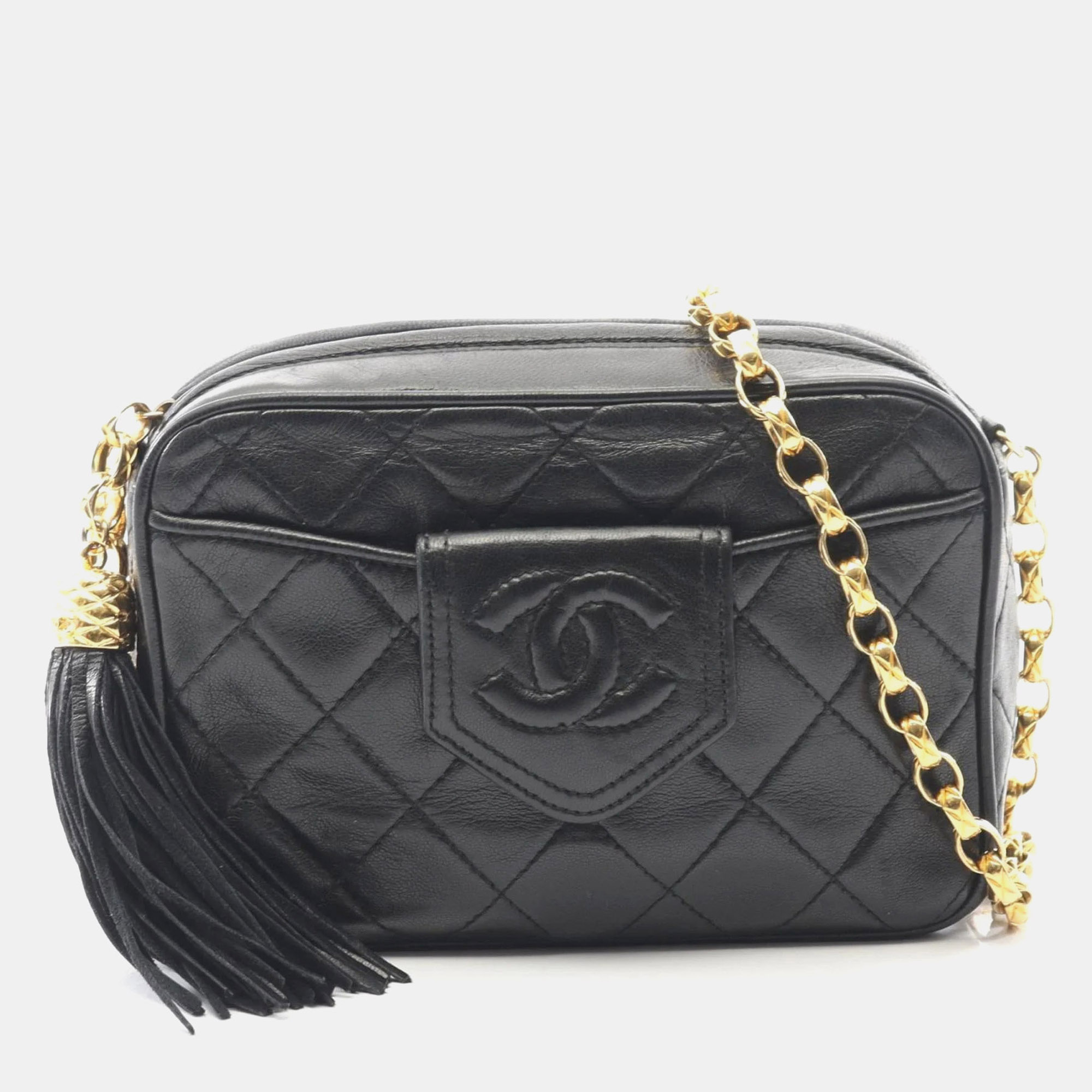 

Chanel Matelasse Shoulder Bag Lambskin Leather Black