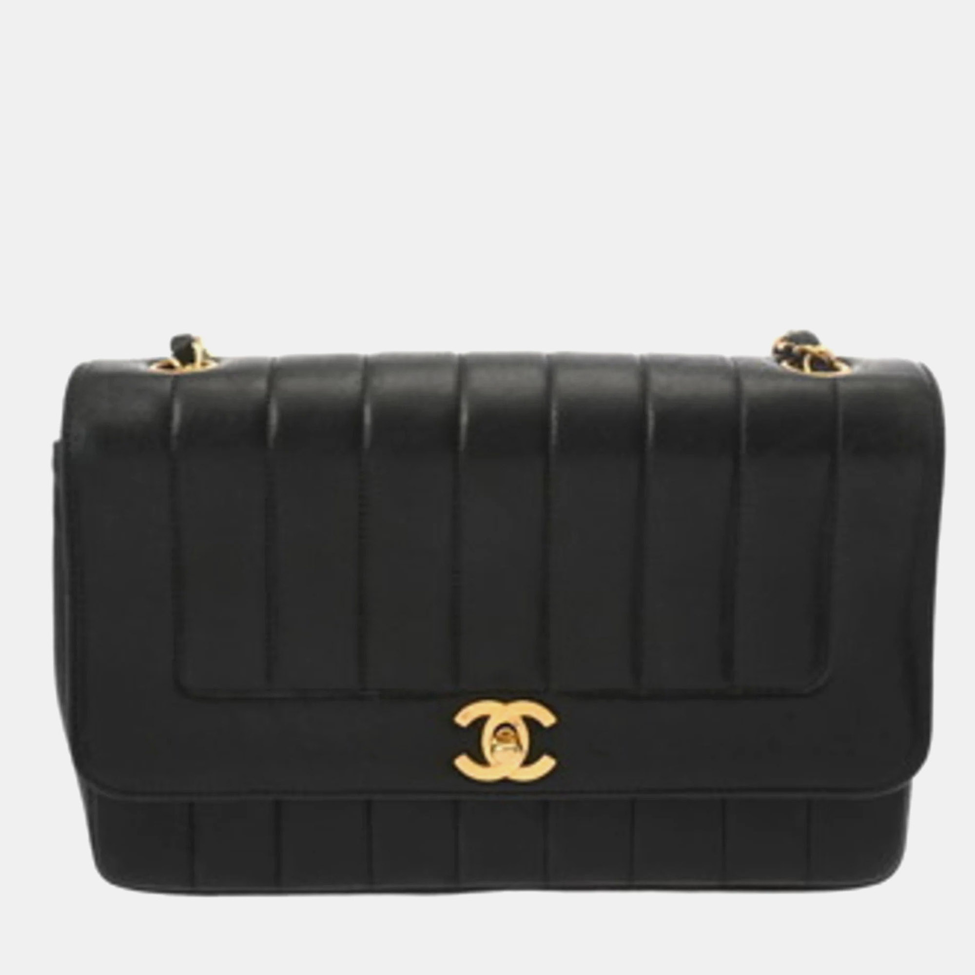 

Chanel Mademoiselle Chain Shoulder Bag Black Lambskin