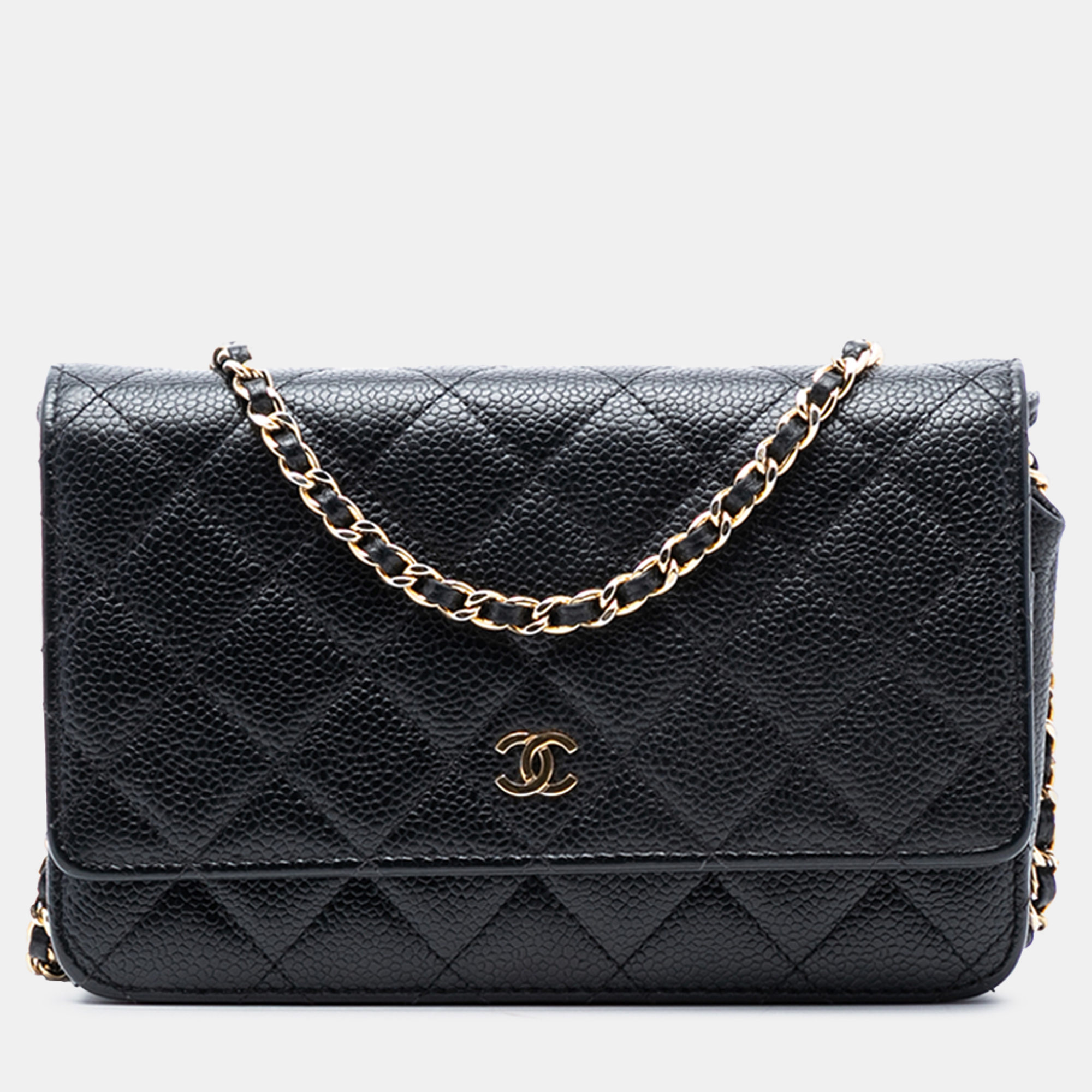 

Chanel Black CC Quilted Caviar Wallet on Chain