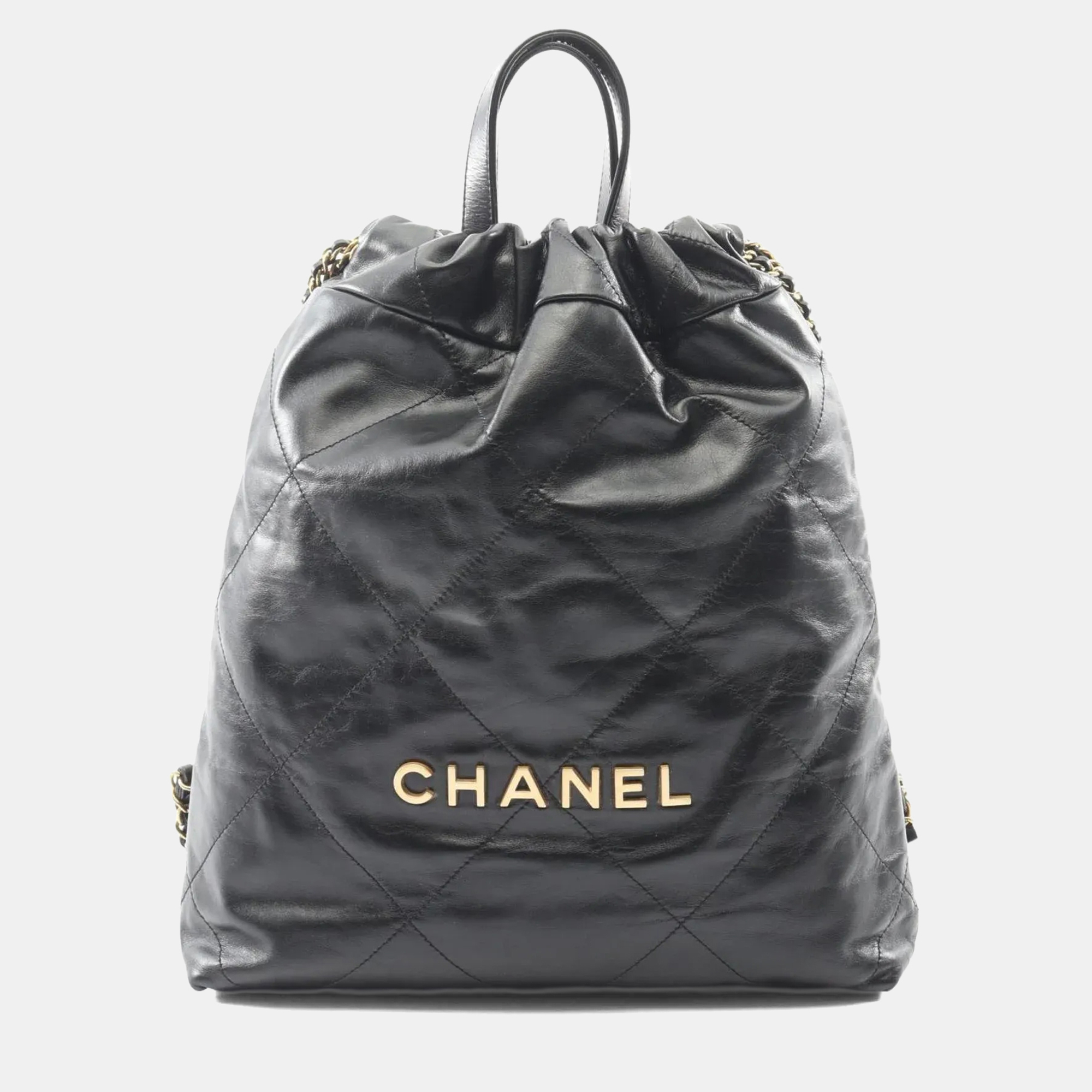 

Chanel Chanel 22 Small Black Leather Backpack