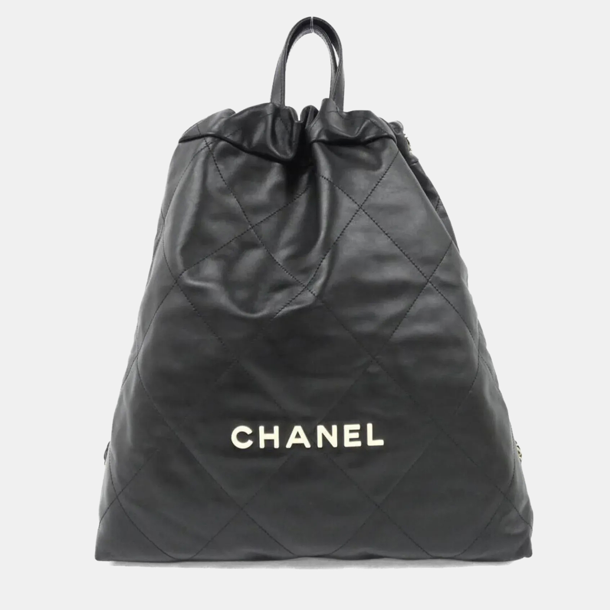 

Chanel 22 Line Black Leather Backpack