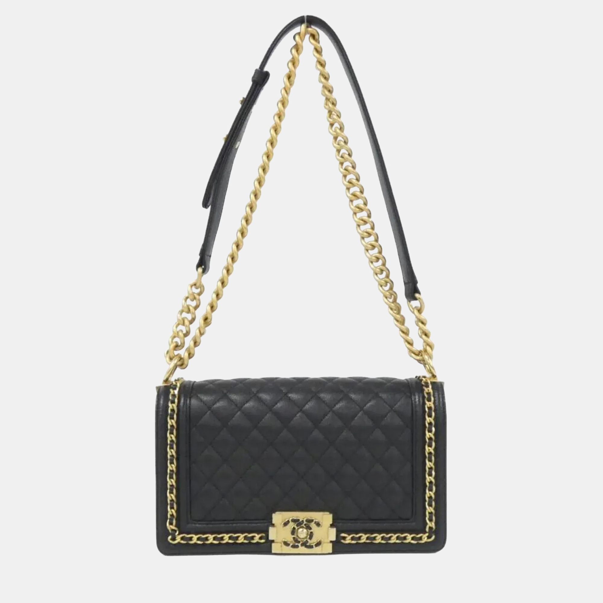 

Chanel Boy Line Black Calf Leather Shoulder Bag