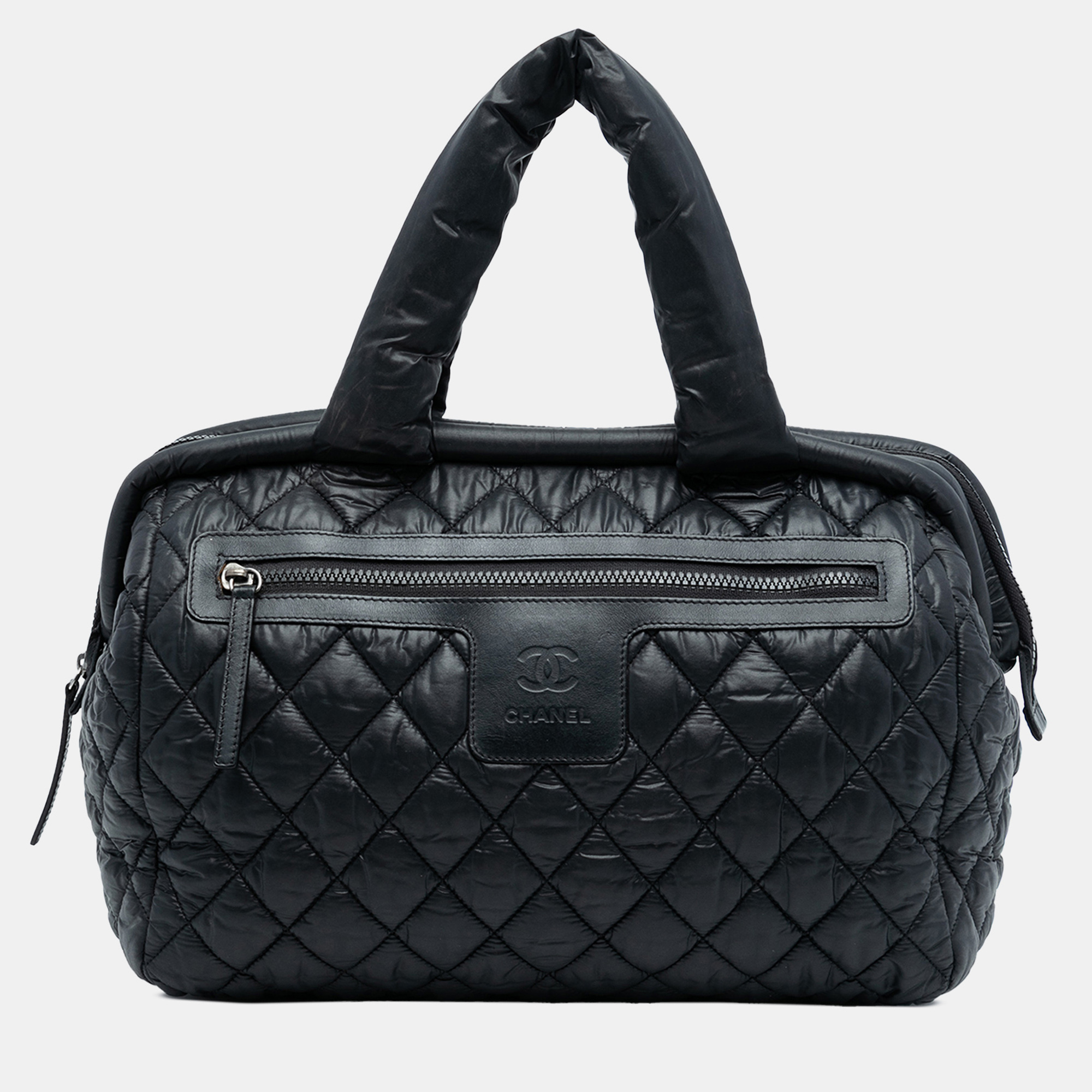 

Chanel Black Quilted Nylon Coco Cocoon Bowler Bag