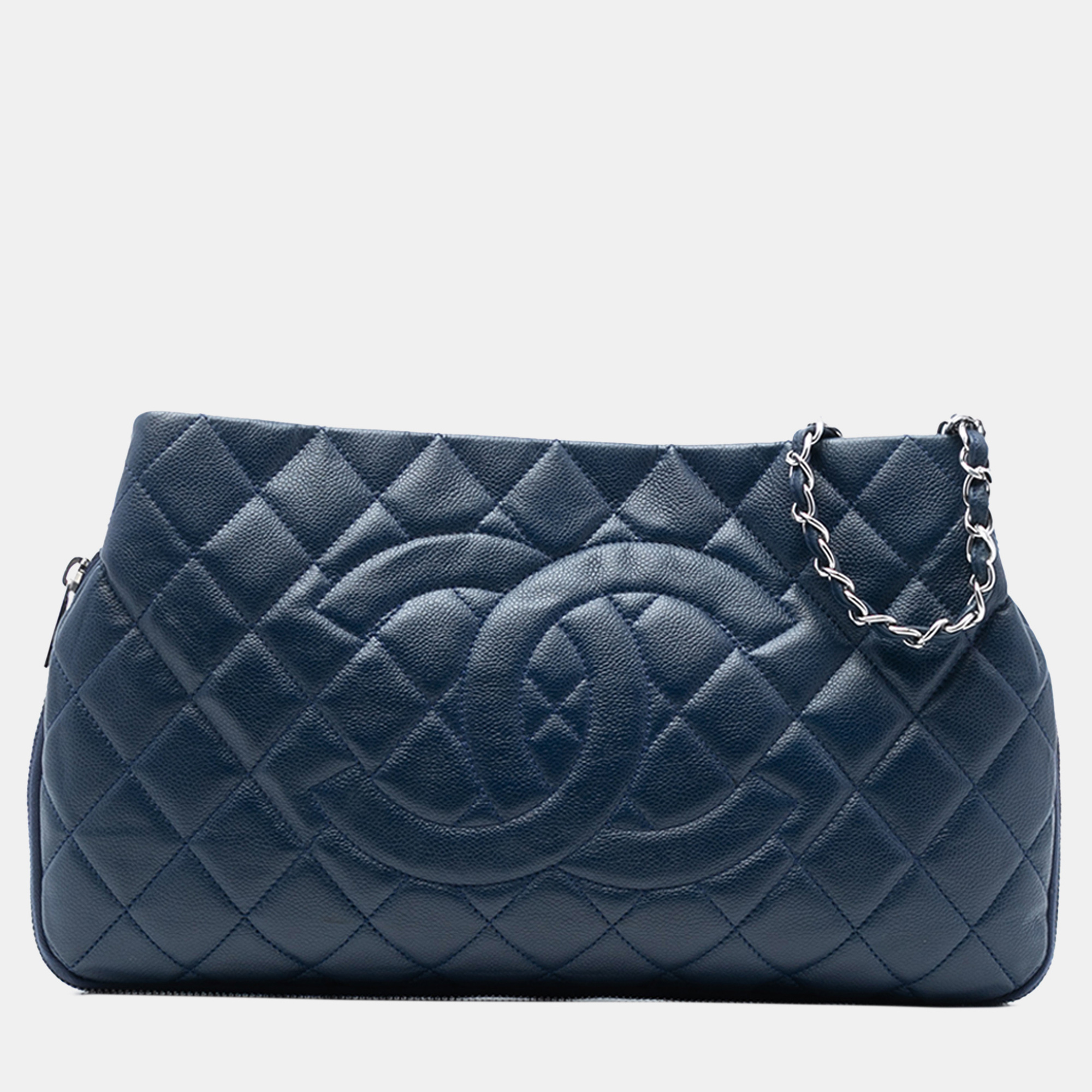 

Chanel Blue CC Quilted Caviar Expandable Tote
