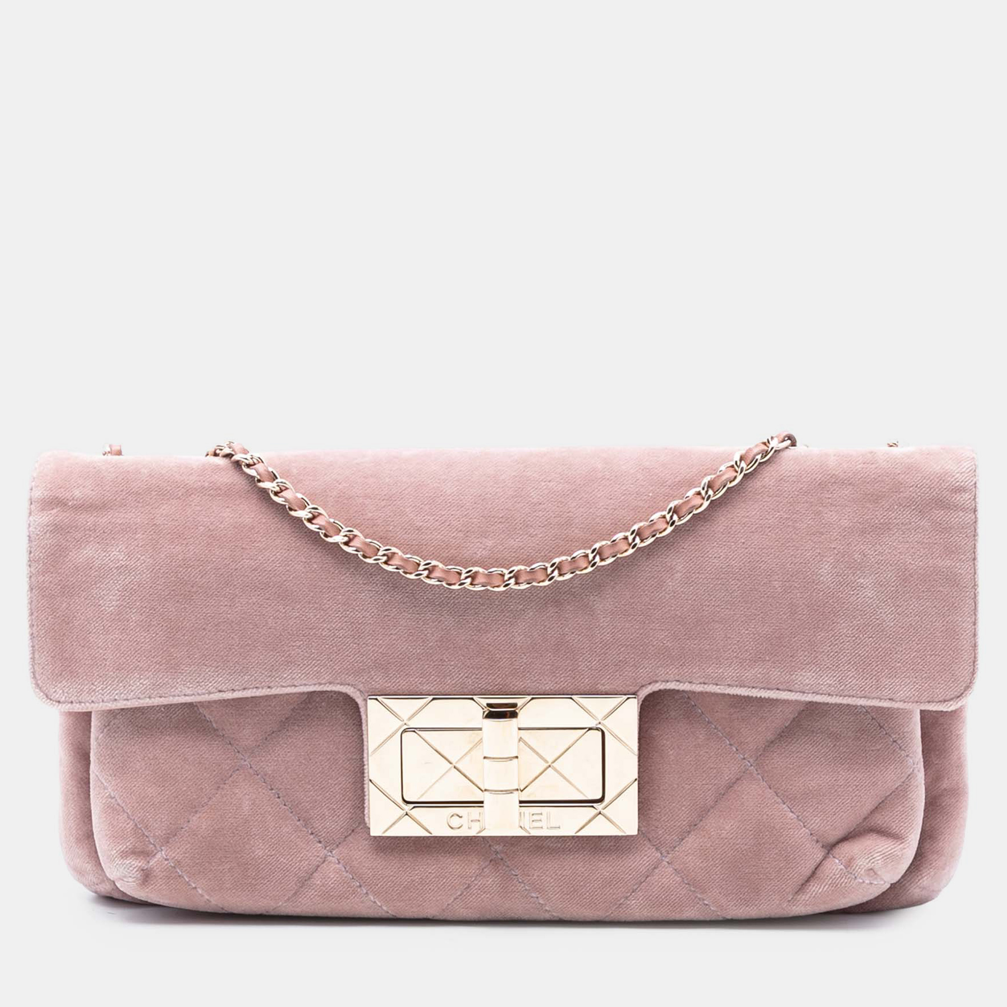 

Chanel Pink Quilted Velvet Giant Mademoiselle Turnlock Shoulder Bag