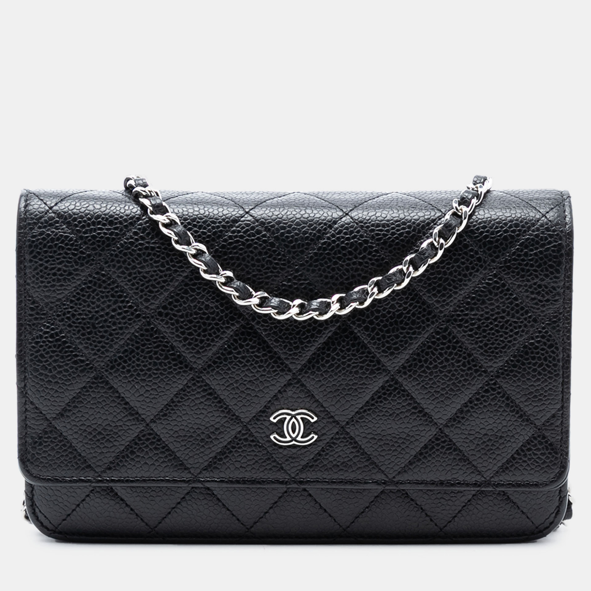 

Chanel Black CC Quilted Caviar Wallet on Chain