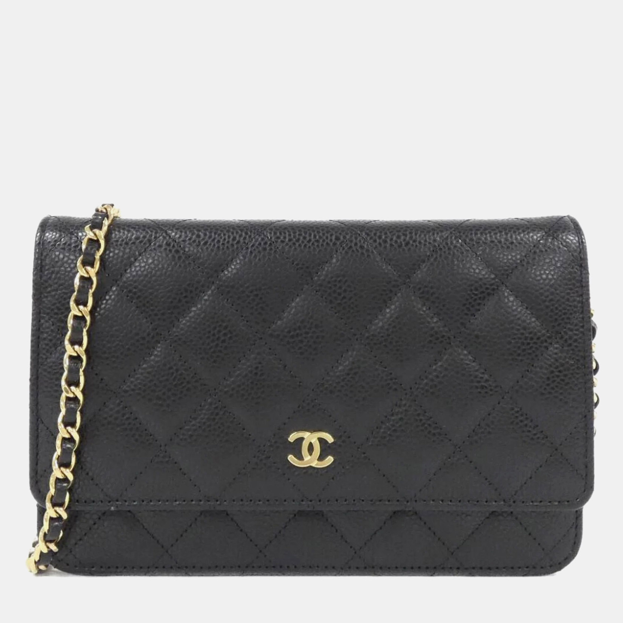 

Chanel Timeless Classic Line Black Calf Leather Chain Wallet