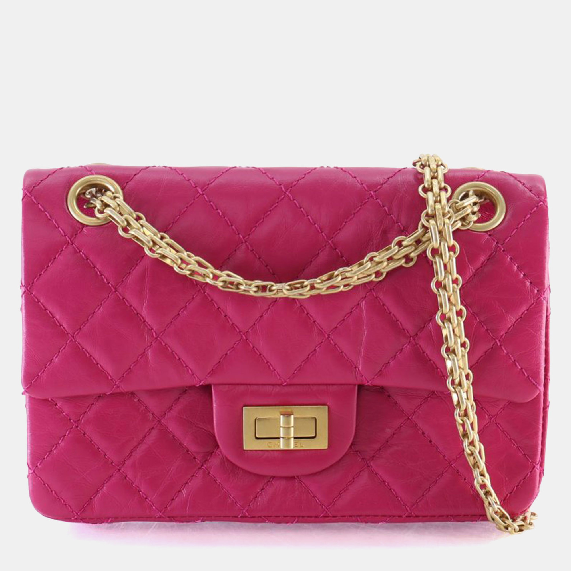 

Chanel Pink Mini Aged Calfskin Reissue 2.55 Flap Bag 224