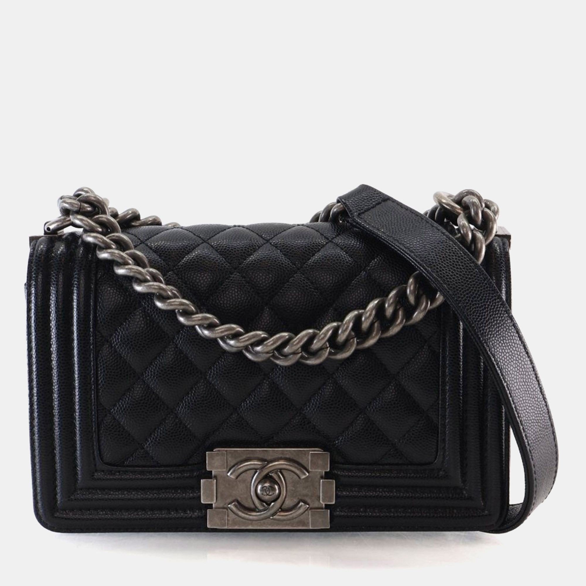 

Chanel Small Black Caviar Boy Bag
