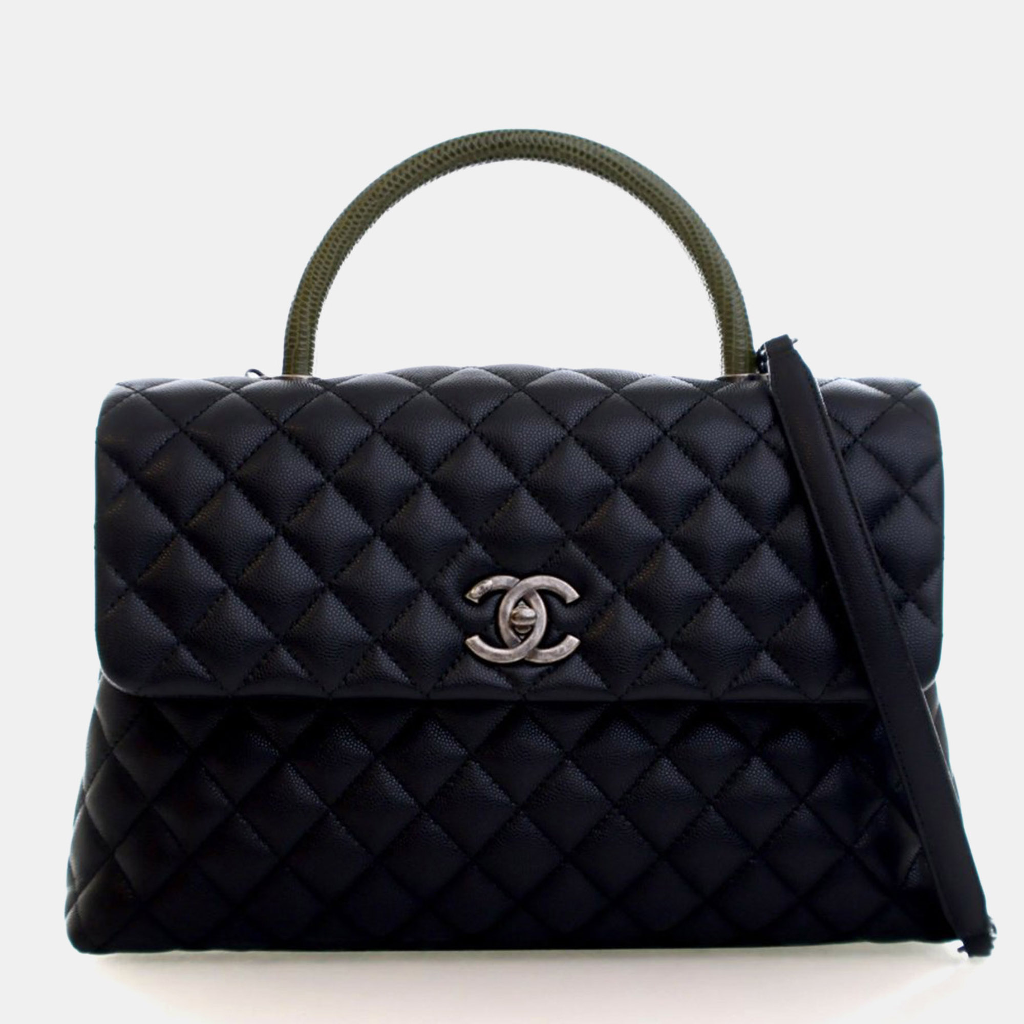 

Chanel Medium Caviar Coco Handle Bag, Black