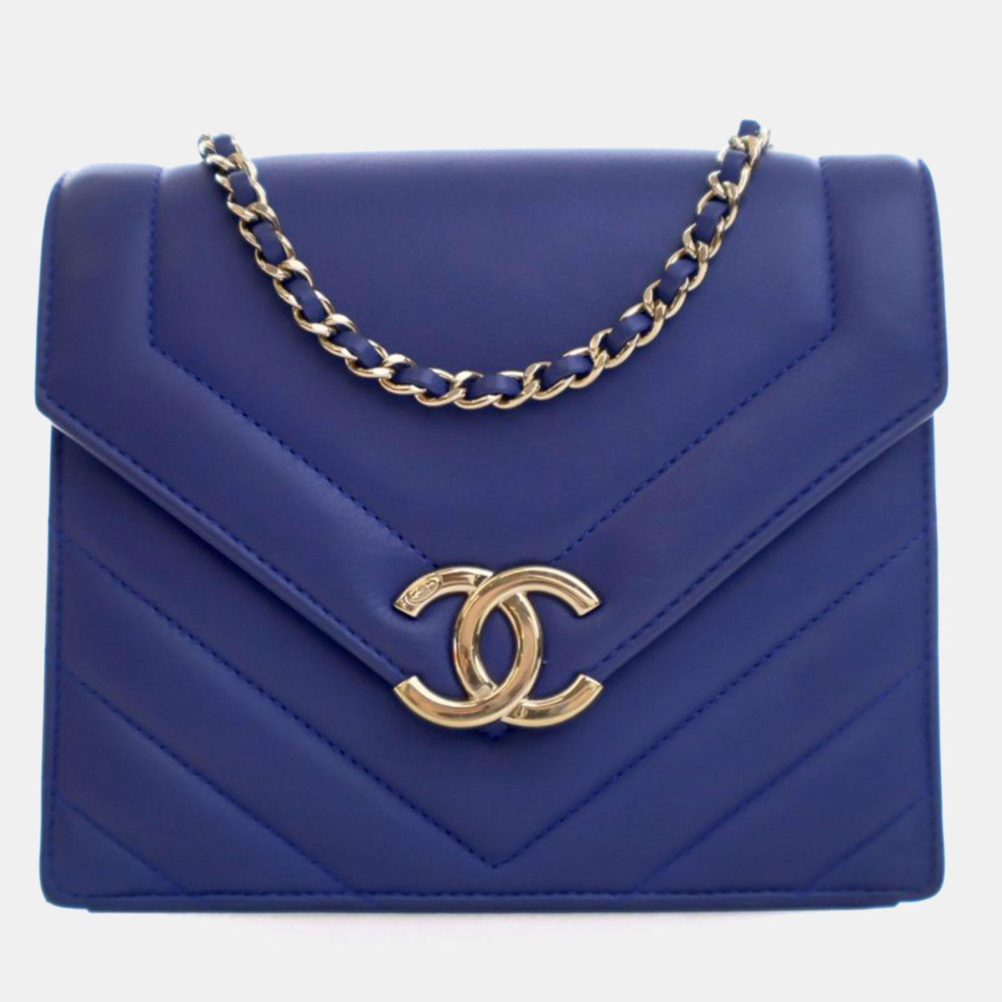 

Chanel Mini Lambskin Square Envelope Flap Bag, Blue