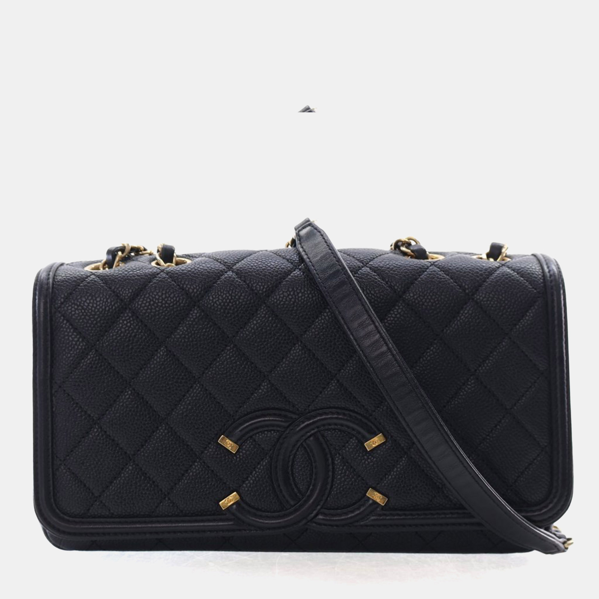 

Chanel Caviar Filigree Flap, Black