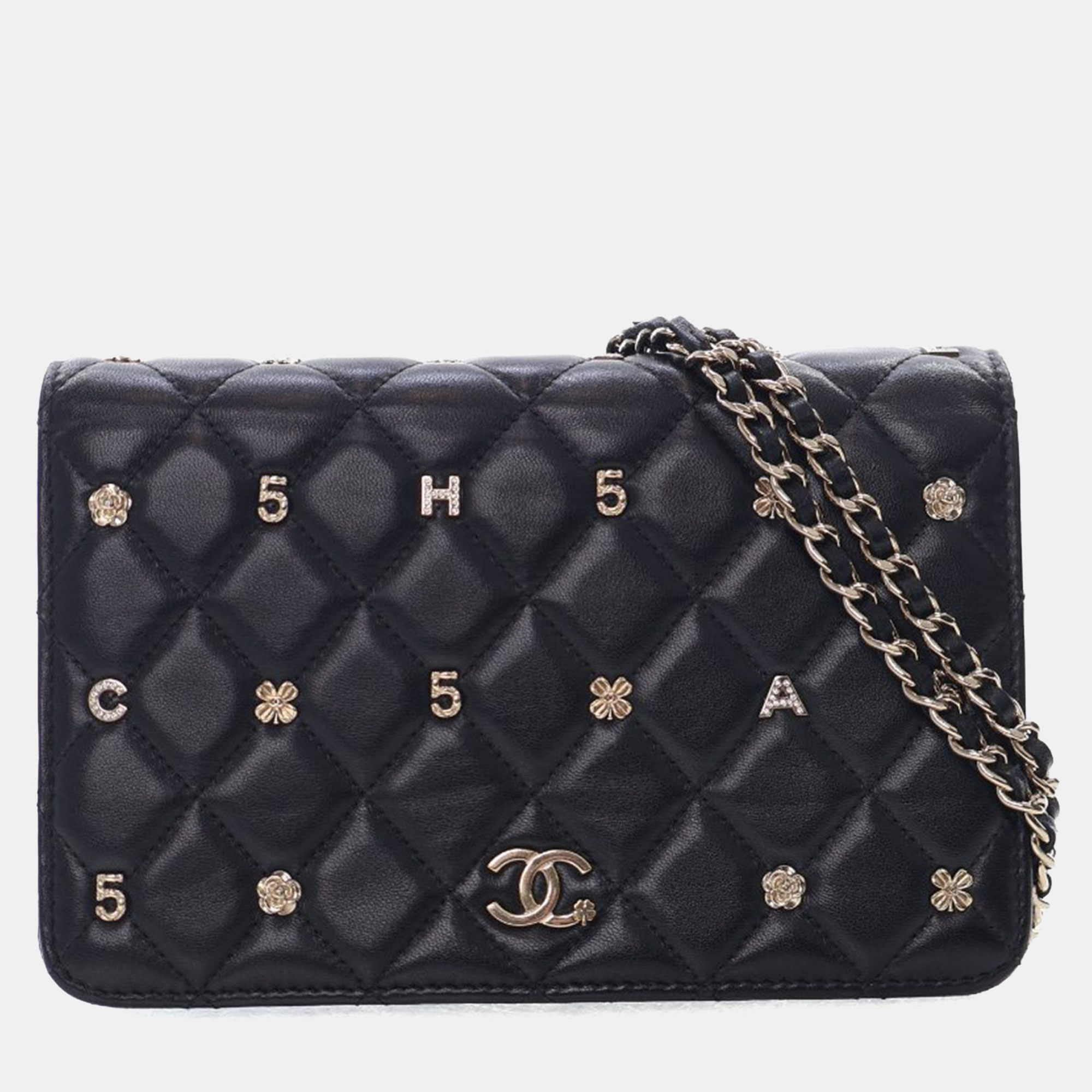 

Chanel Lambskin Lucky Charms Wallet On Chain (WOC), Black