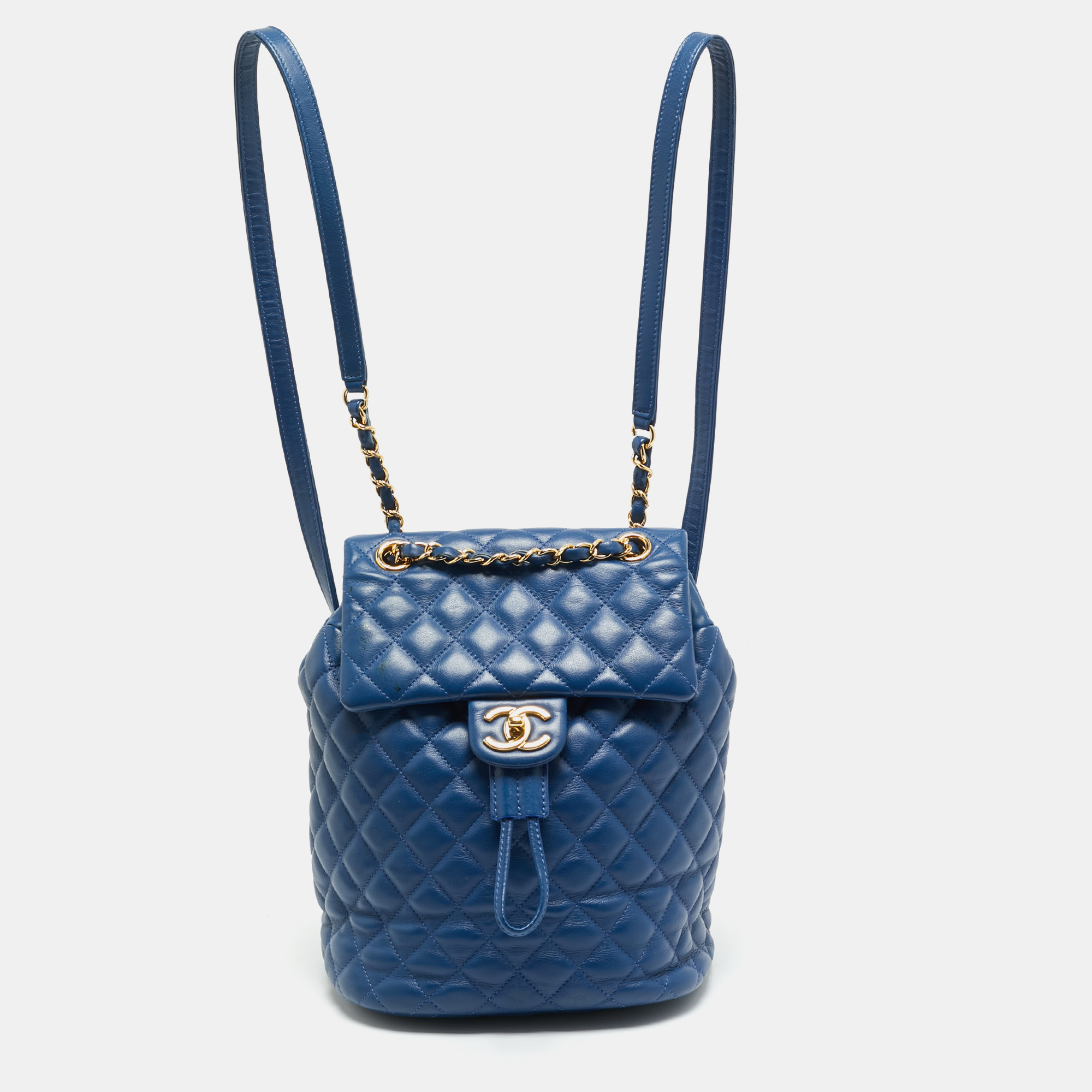 

Chanel Urban Spirit  Blue Quilted Leather Backpack