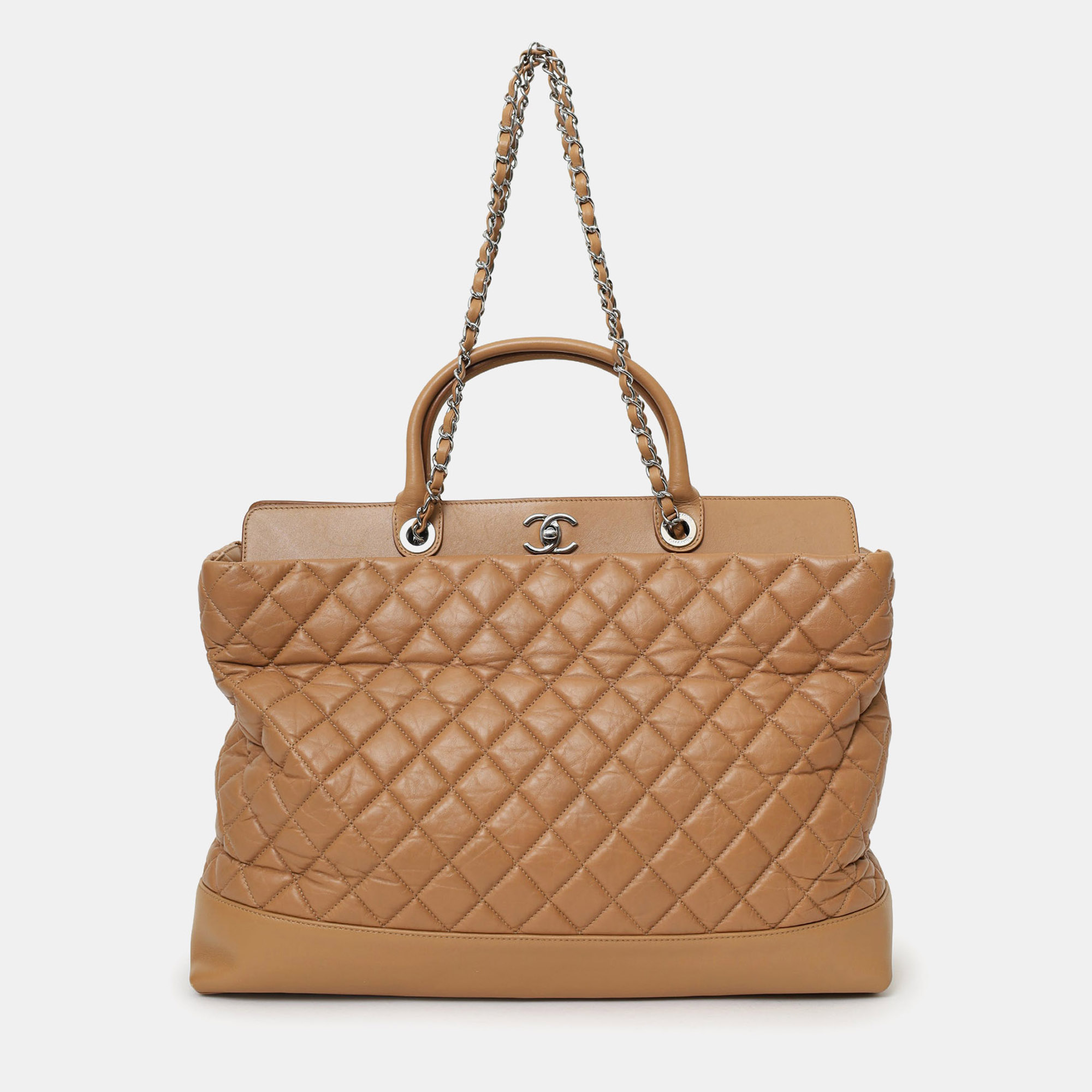

Chanel 2011/12 Brown Leather Quilted Be CC Tote