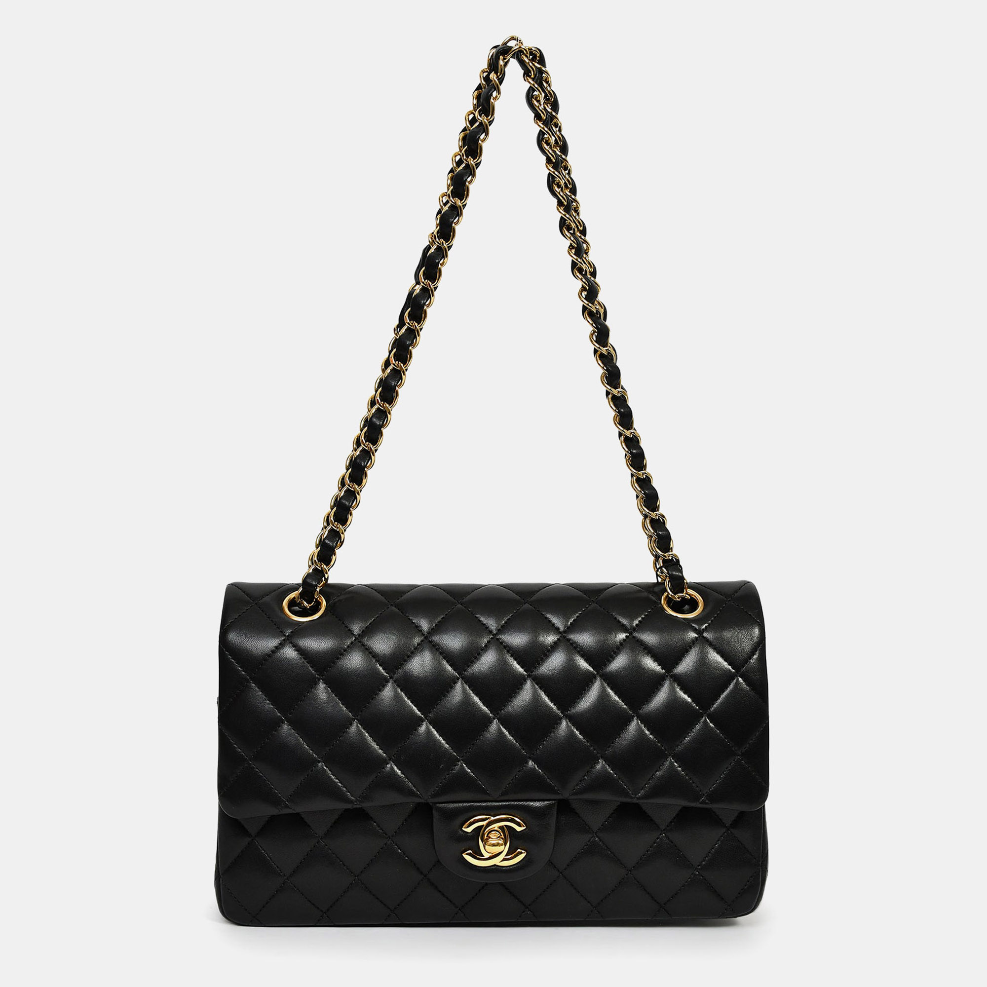 

Chanel 2012 Black Lambskin Medium Double Flap