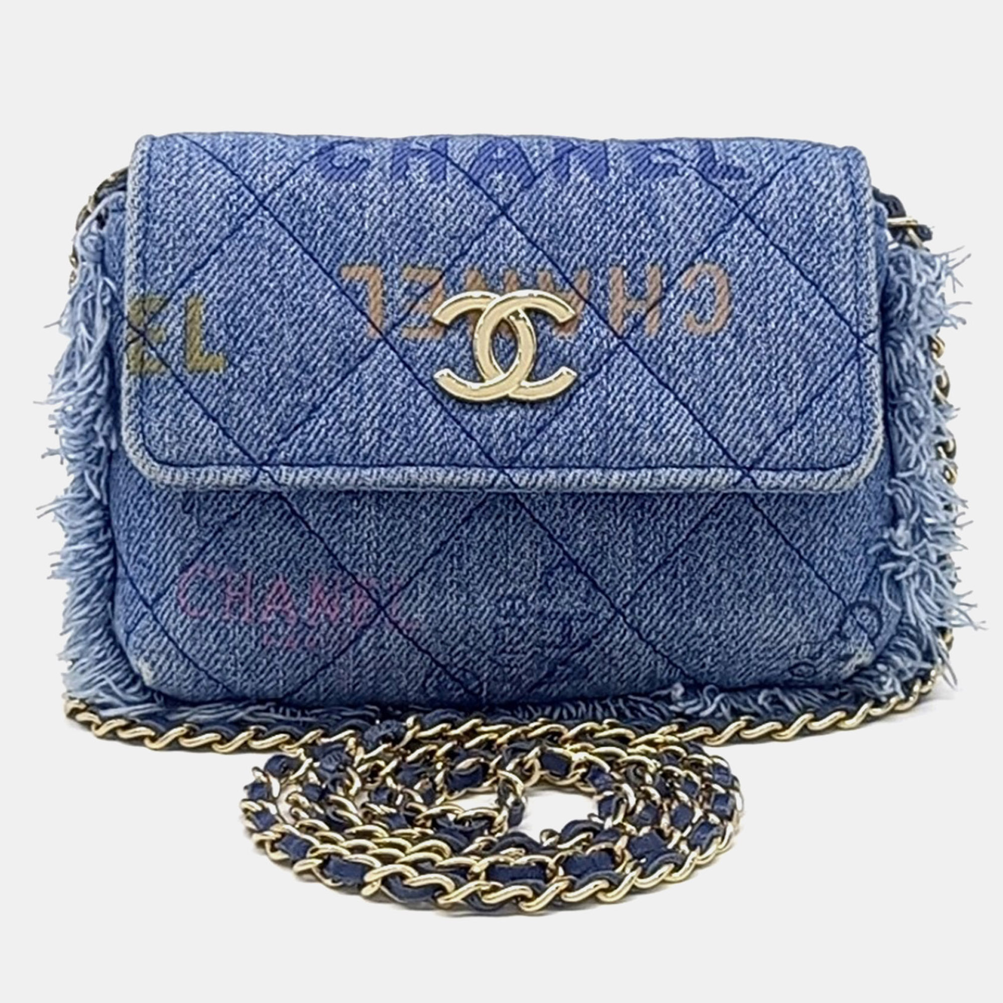 

Chanel Blue Denim Crossbody Bag