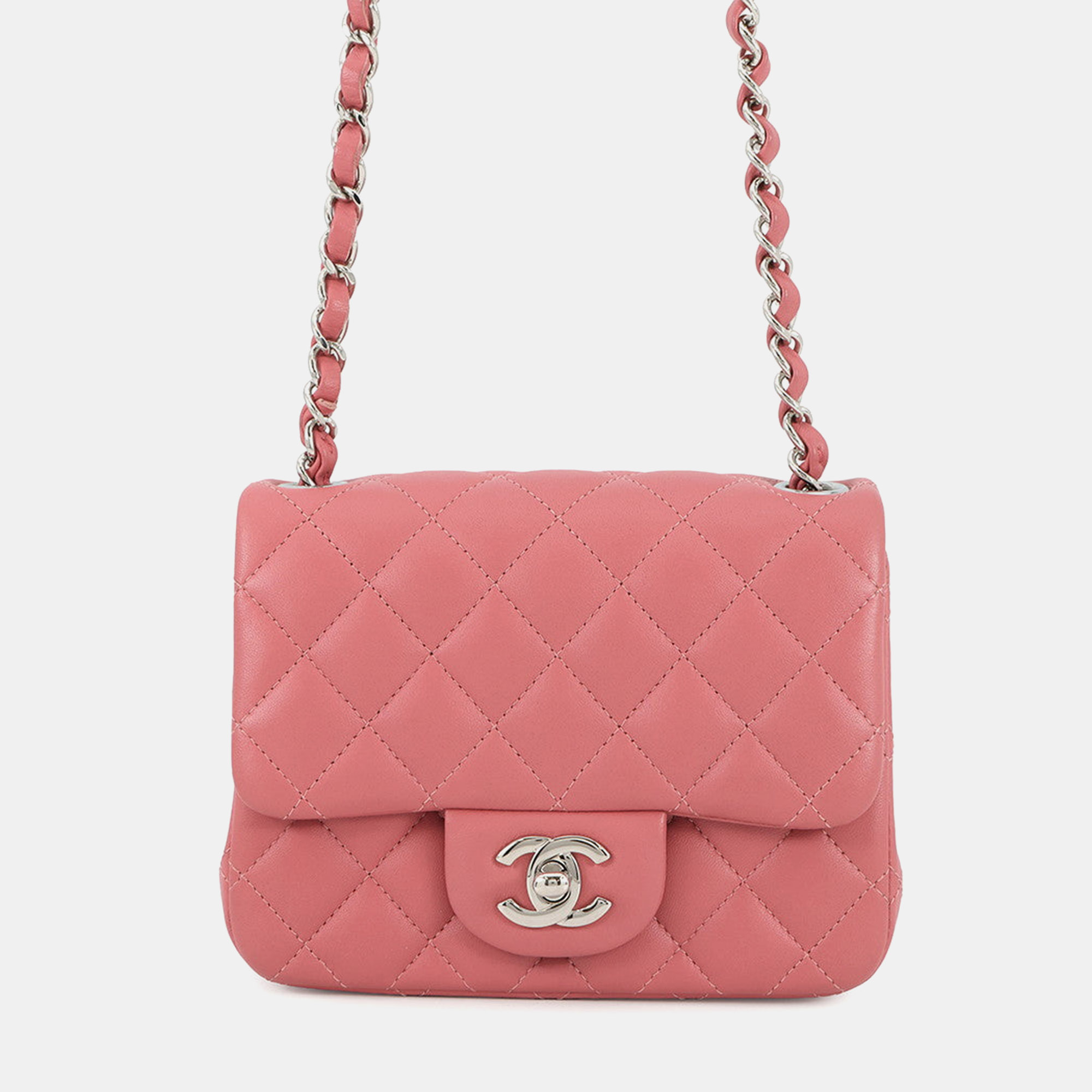 

Chanel Mini Matelasse Chain shoulder Bag Pink Lambskin
