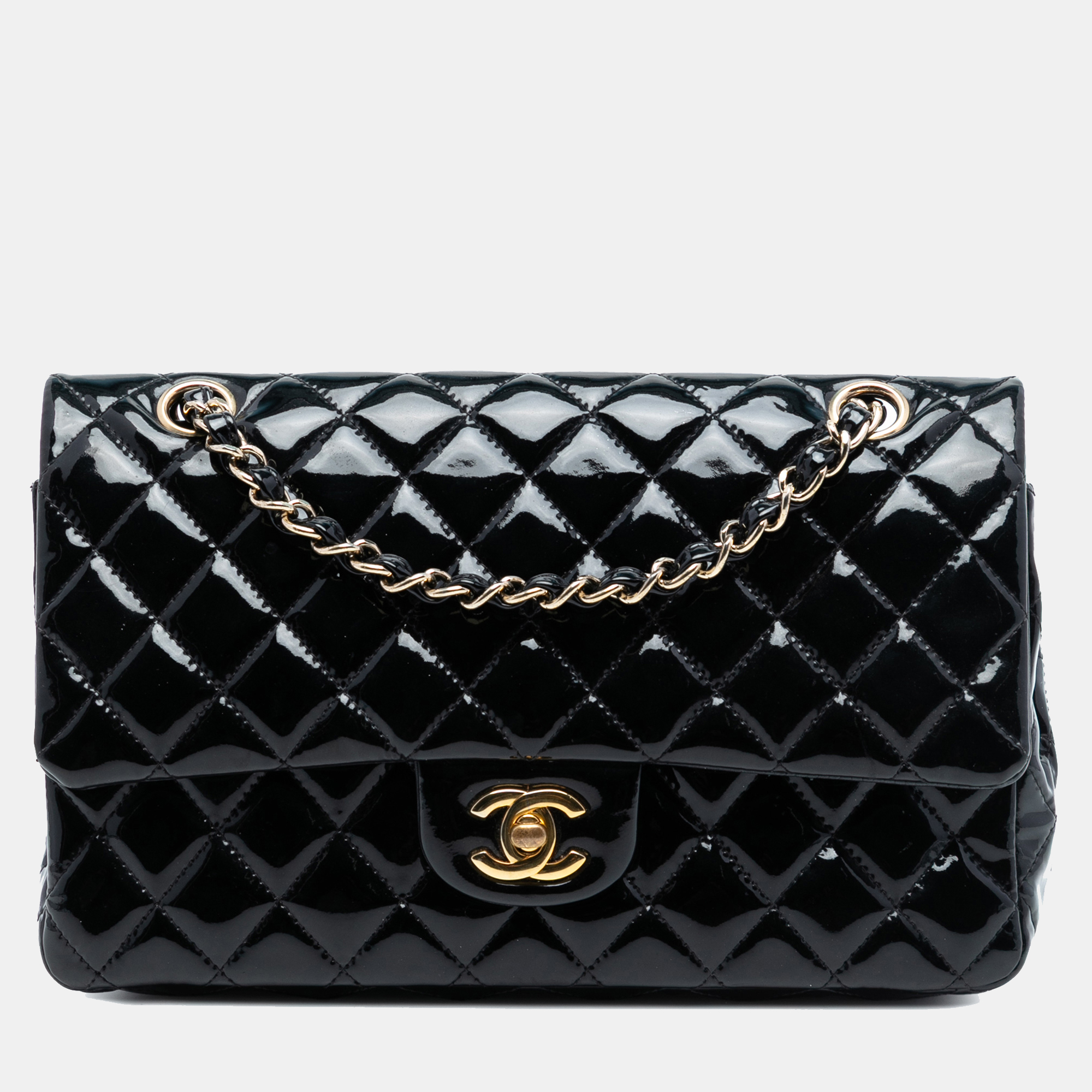 

Chanel Black Medium Classic Patent Double Flap