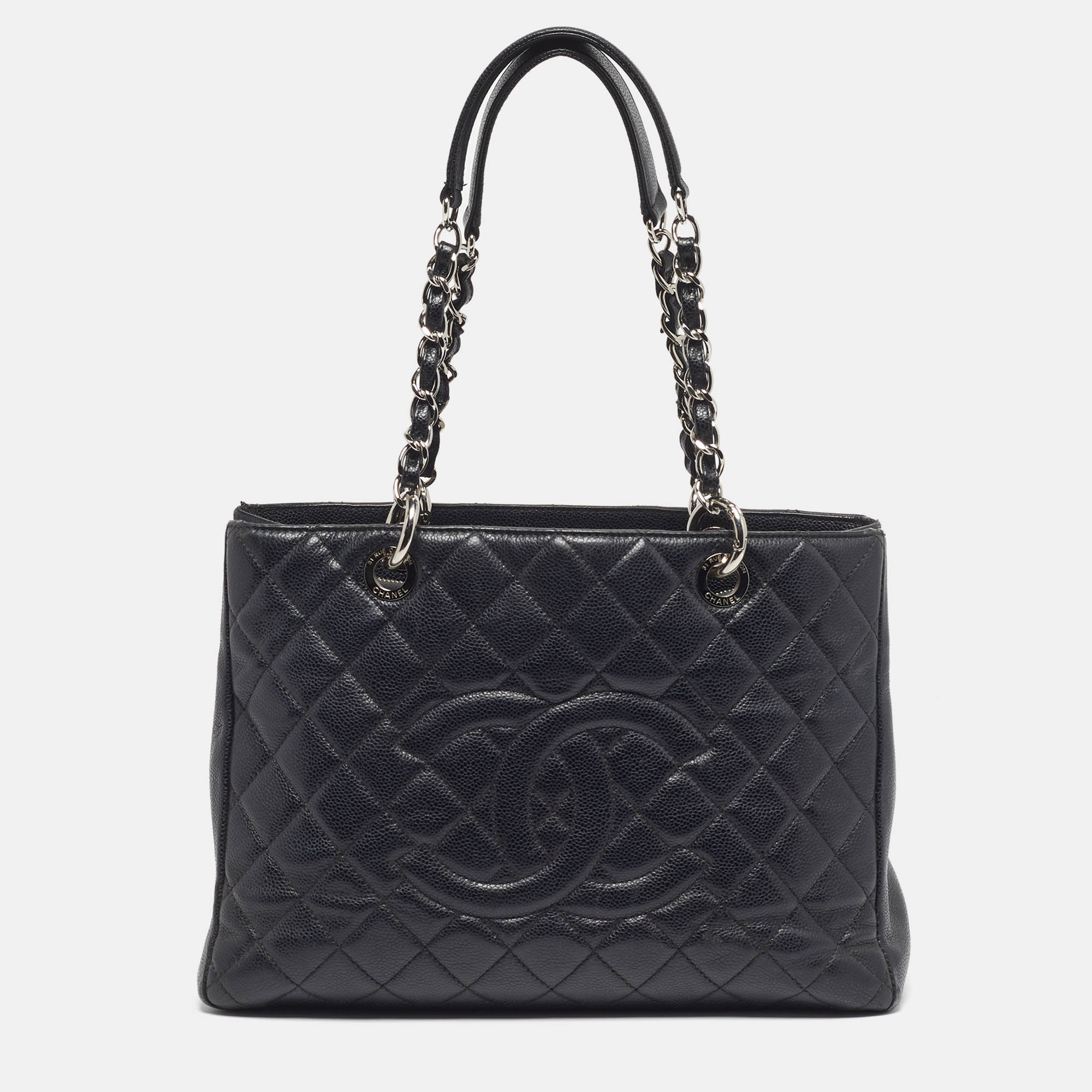 

Chanel Grand Shopper Black Quilted Caviar Leather Tote