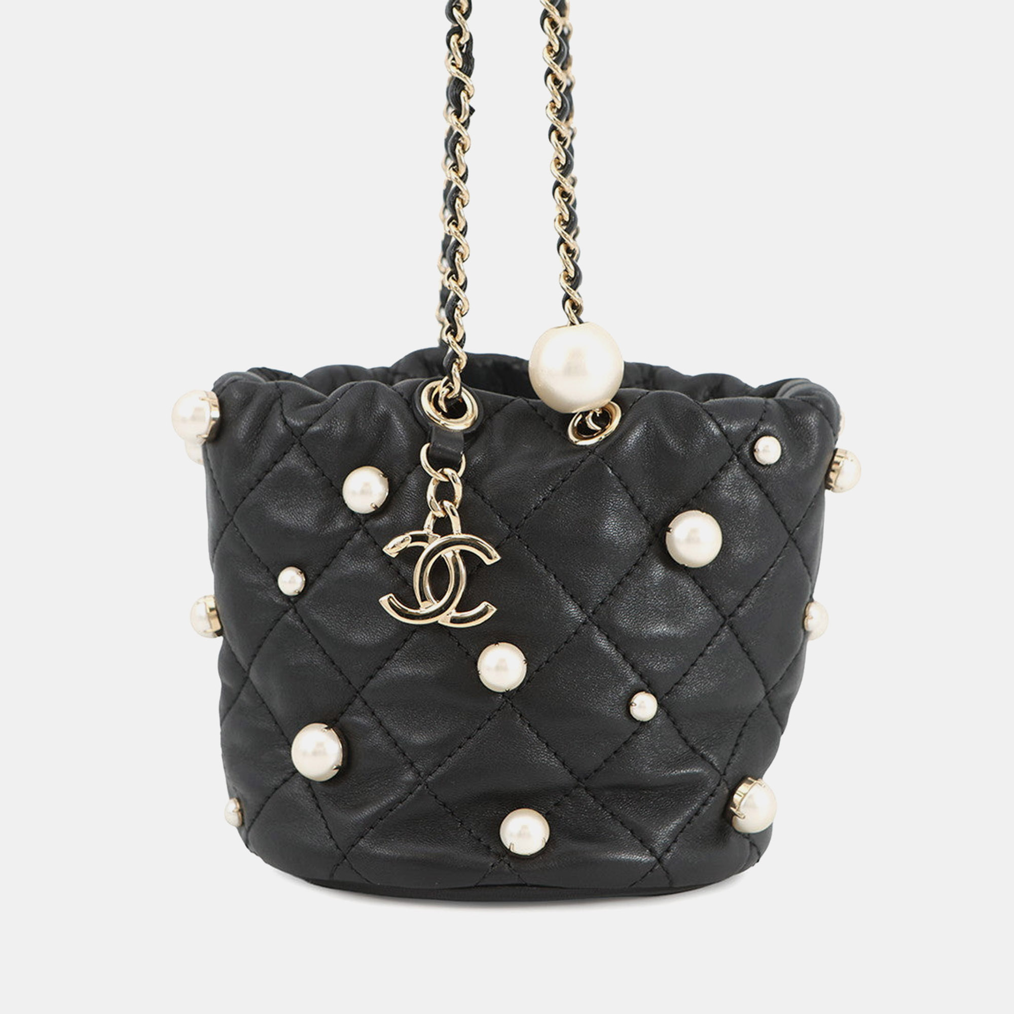 

Chanel Pearlchain Mini Shoulder Bag Black Lambskin Faux Pearl