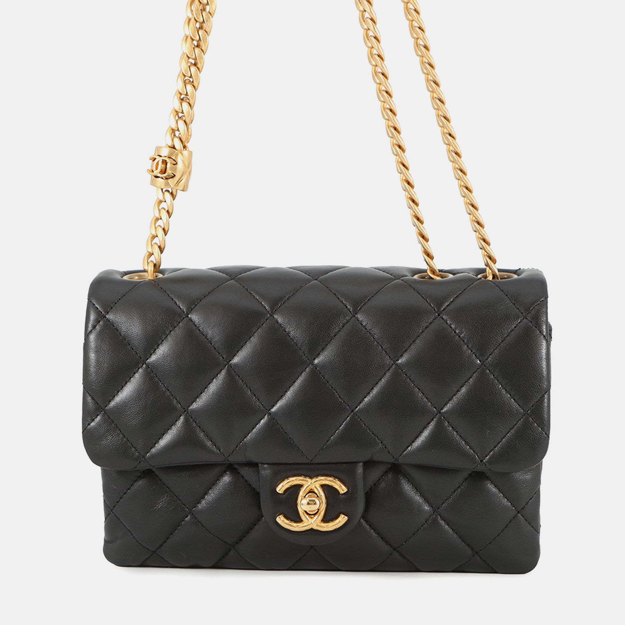

Chanel Matelasse Small Flap Bag Black Lambskin