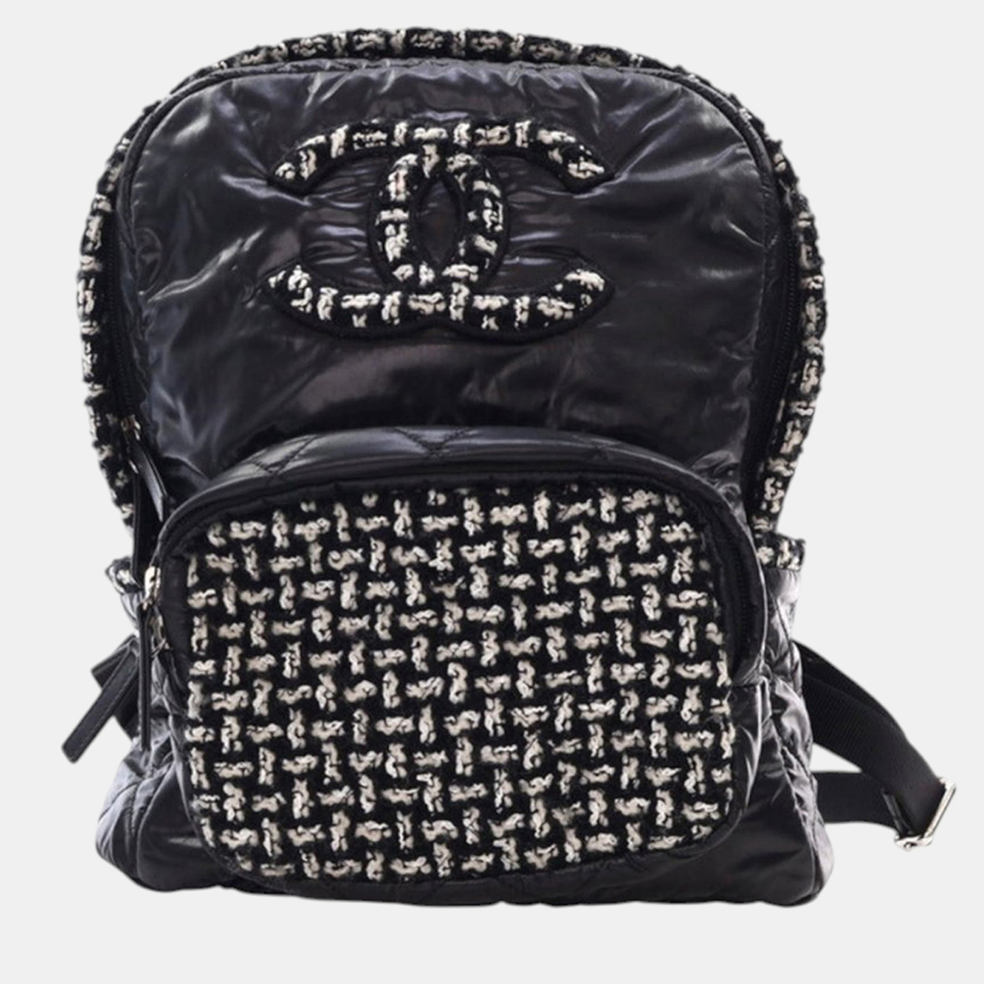 

Chanel Black Nylon and Tweed Coco Neige Backpack