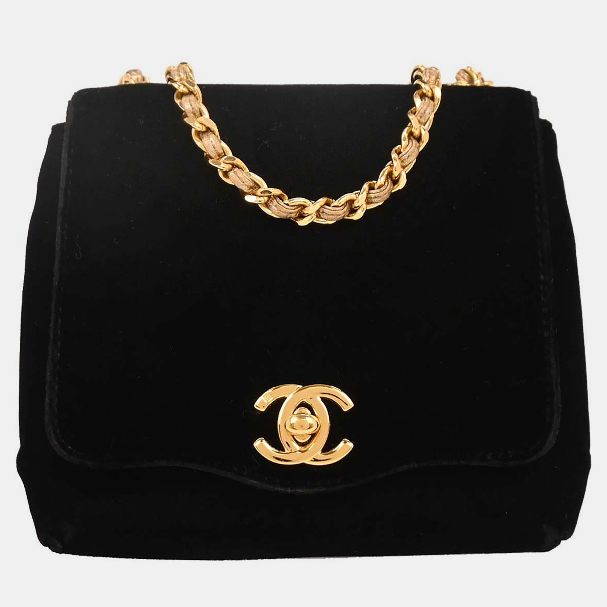 

Chanel Black Velvet Shoulder Bag