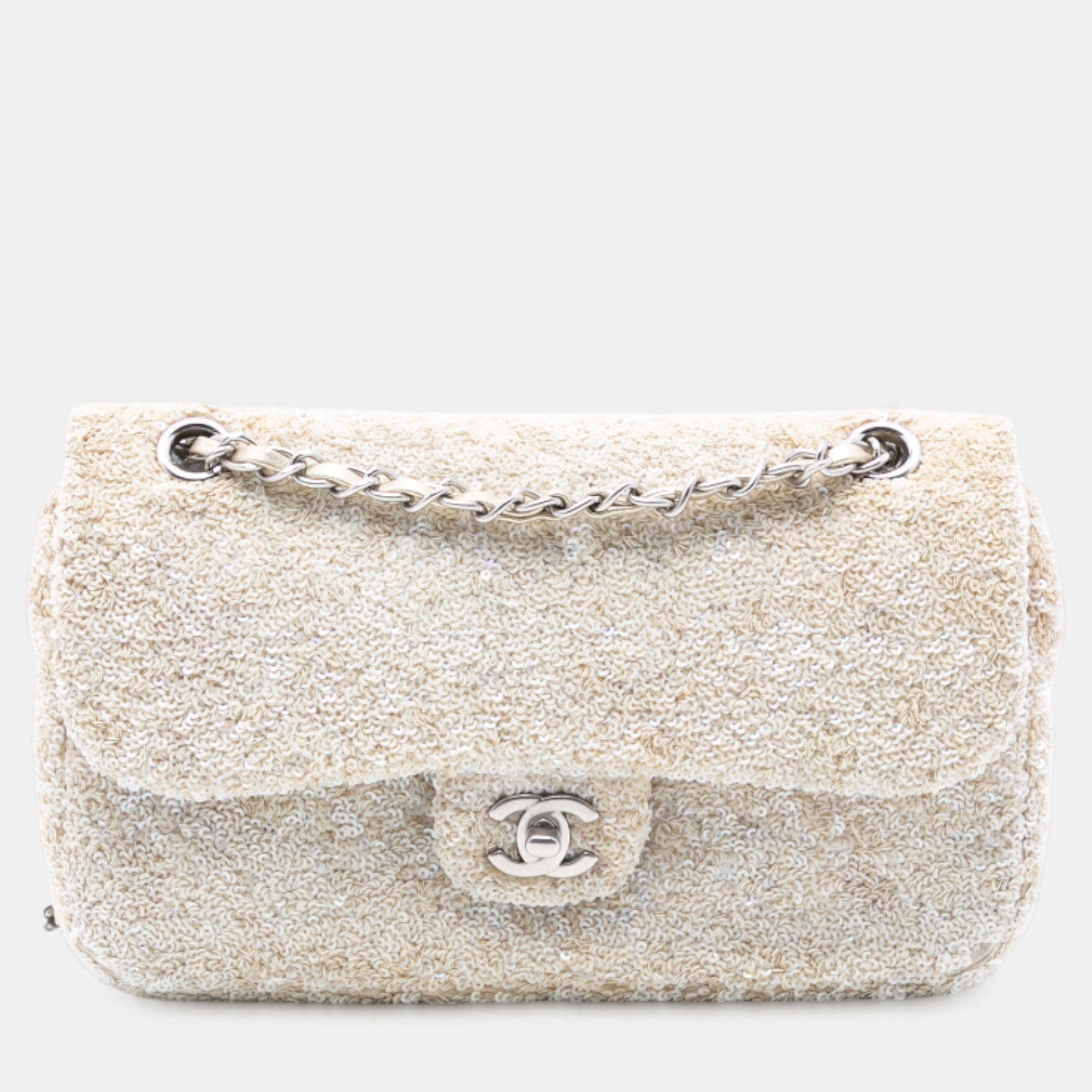 

Chanel Brown Medium CC Sequins Single Flap