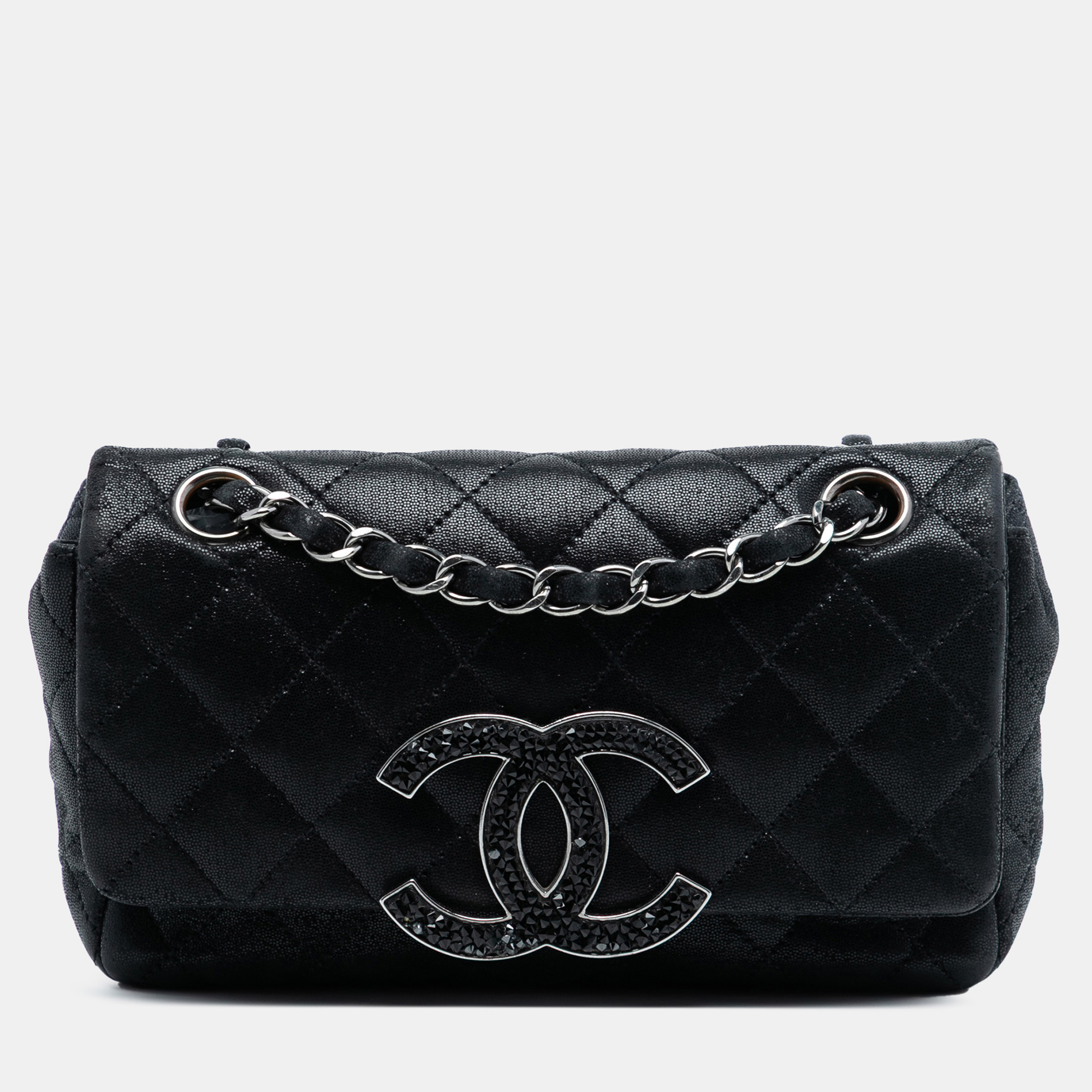 

Chanel Black Iridescent Caviar Crystal CC Wallet On Chain