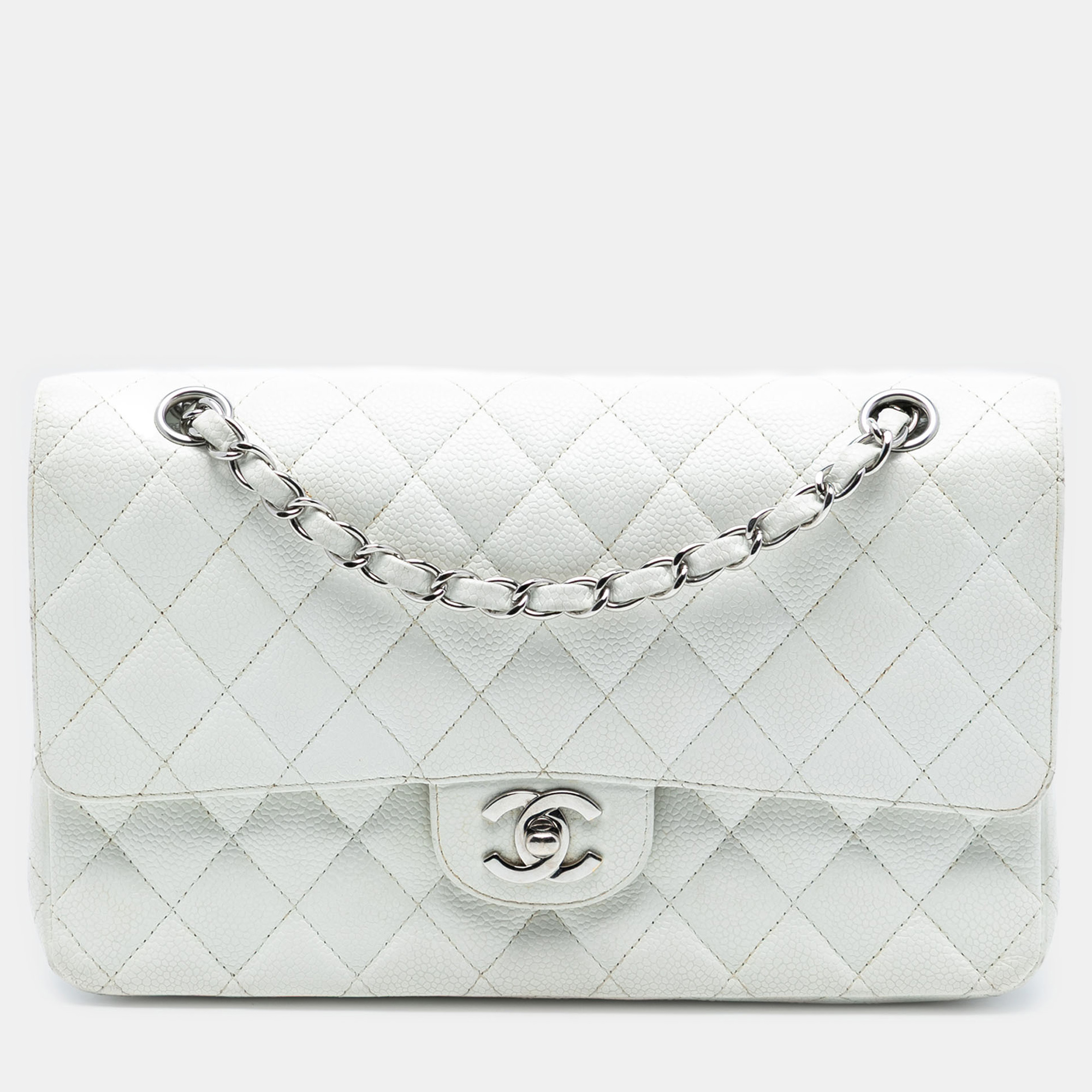

Chanel White Medium Classic Caviar Double Flap
