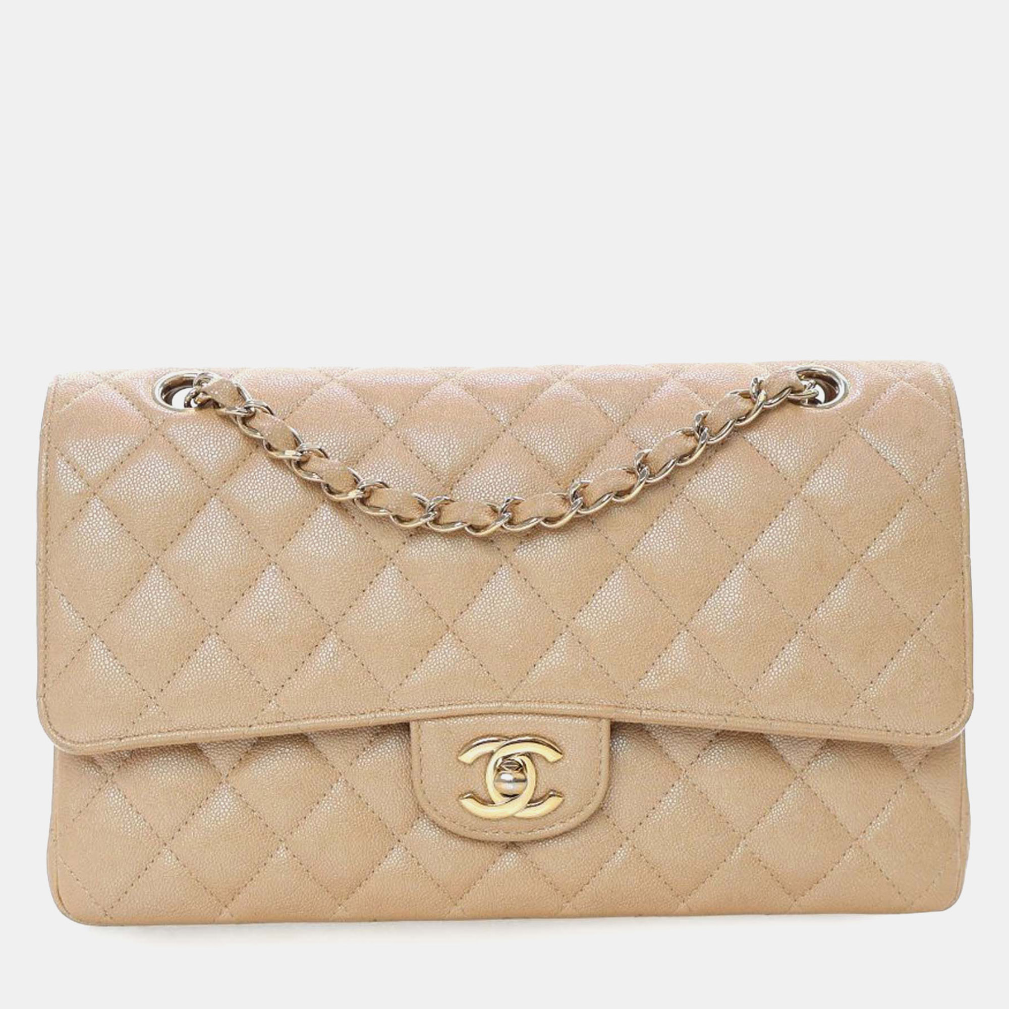 

Chanel Brown Medium Classic Iridescent Caviar Double Flap