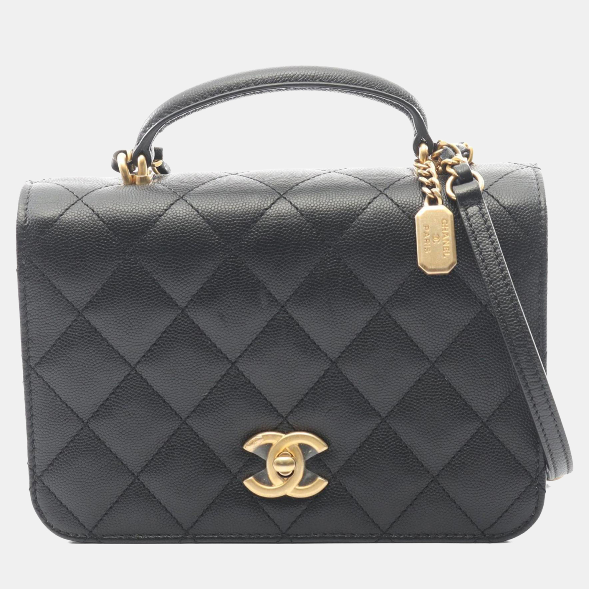 

Chanel Matelasse Shoulder Bag In Caviar Grained Calfskin Black