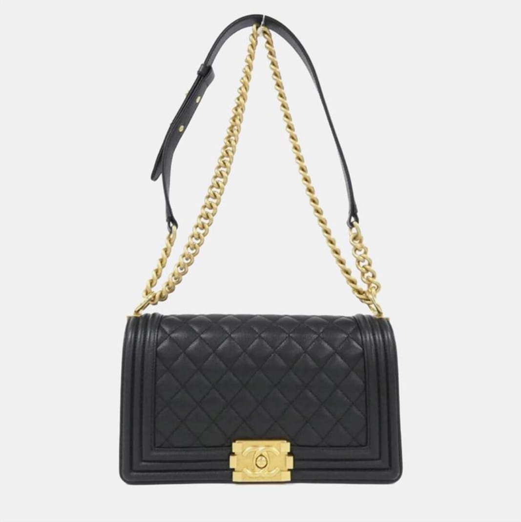 

Chanel Boy Line Shoulder Bag, Black