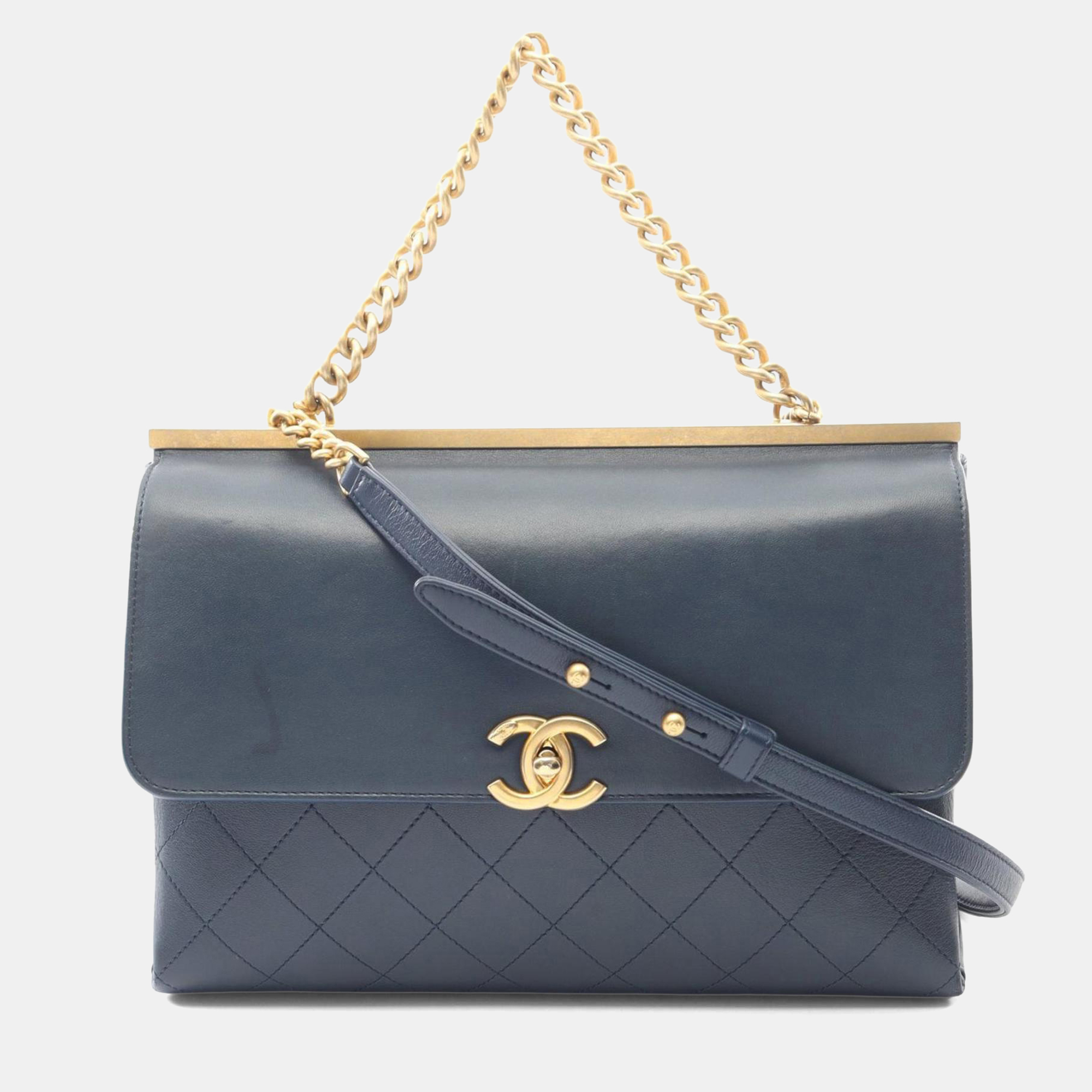 

Chanel Matelasse 31 Rue Cambon Shoulder Bag In Navy Lambskin Leather, Navy blue